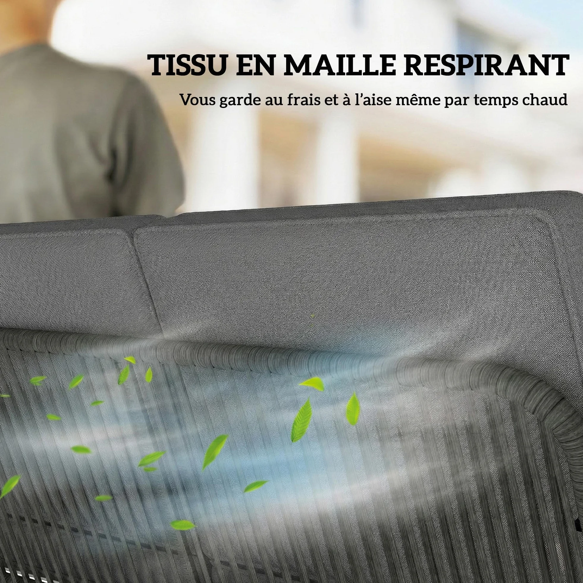 Outsunny Balancelle de Jardin 2 Places Résine Tressée Toit Réglable Coussin Épais Cadre Acier Charge 240 kg Gris 150x128x168cm