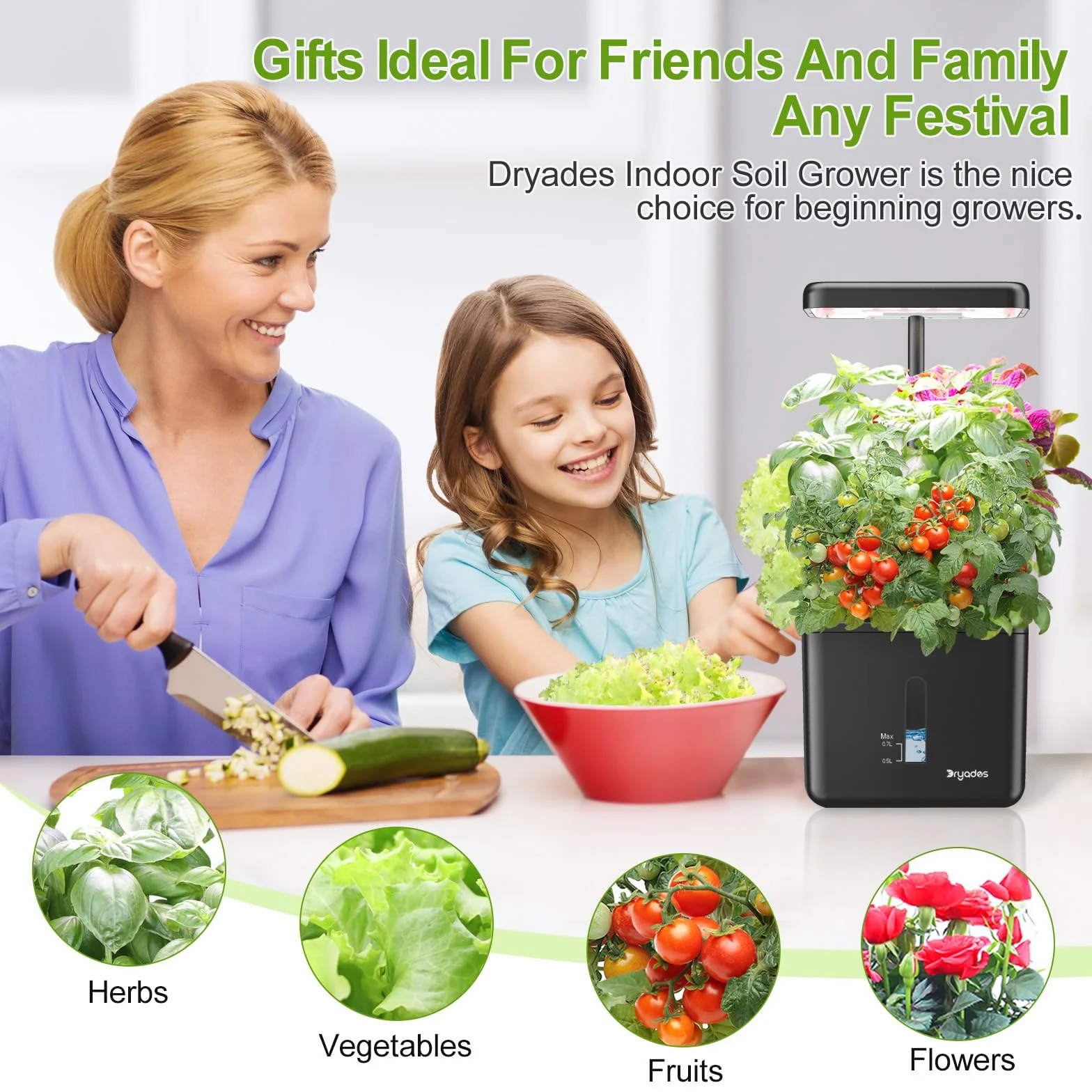 Systèmes de Culture de Jardin d'intérieur LED 17 W Minuterie Automatique Pot de légumes