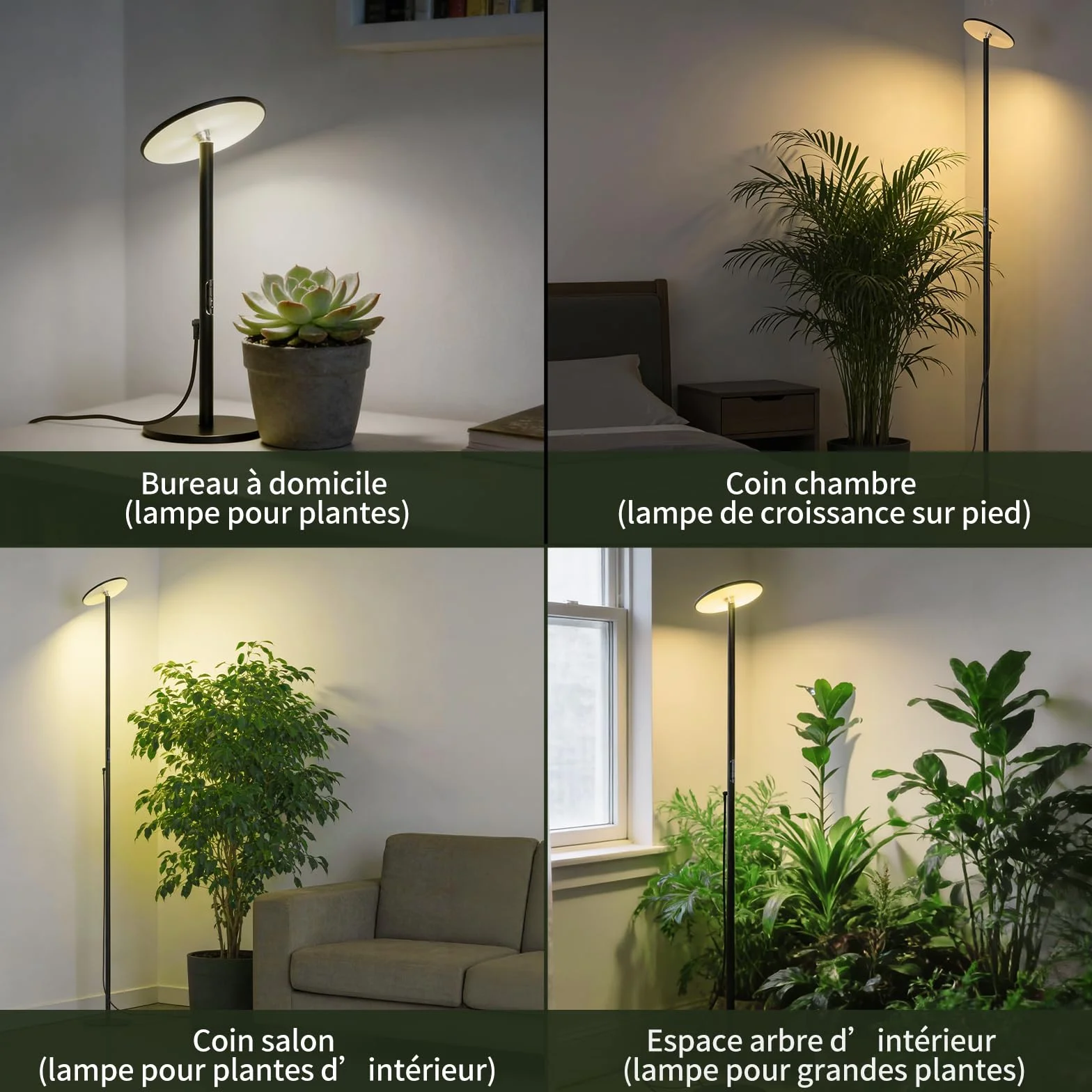 Lampe Horticole LED 60W sur Pied, Plein Spectre, Hauteur Réglable 216 cm, pour Grandes Plantes, Télécommande
