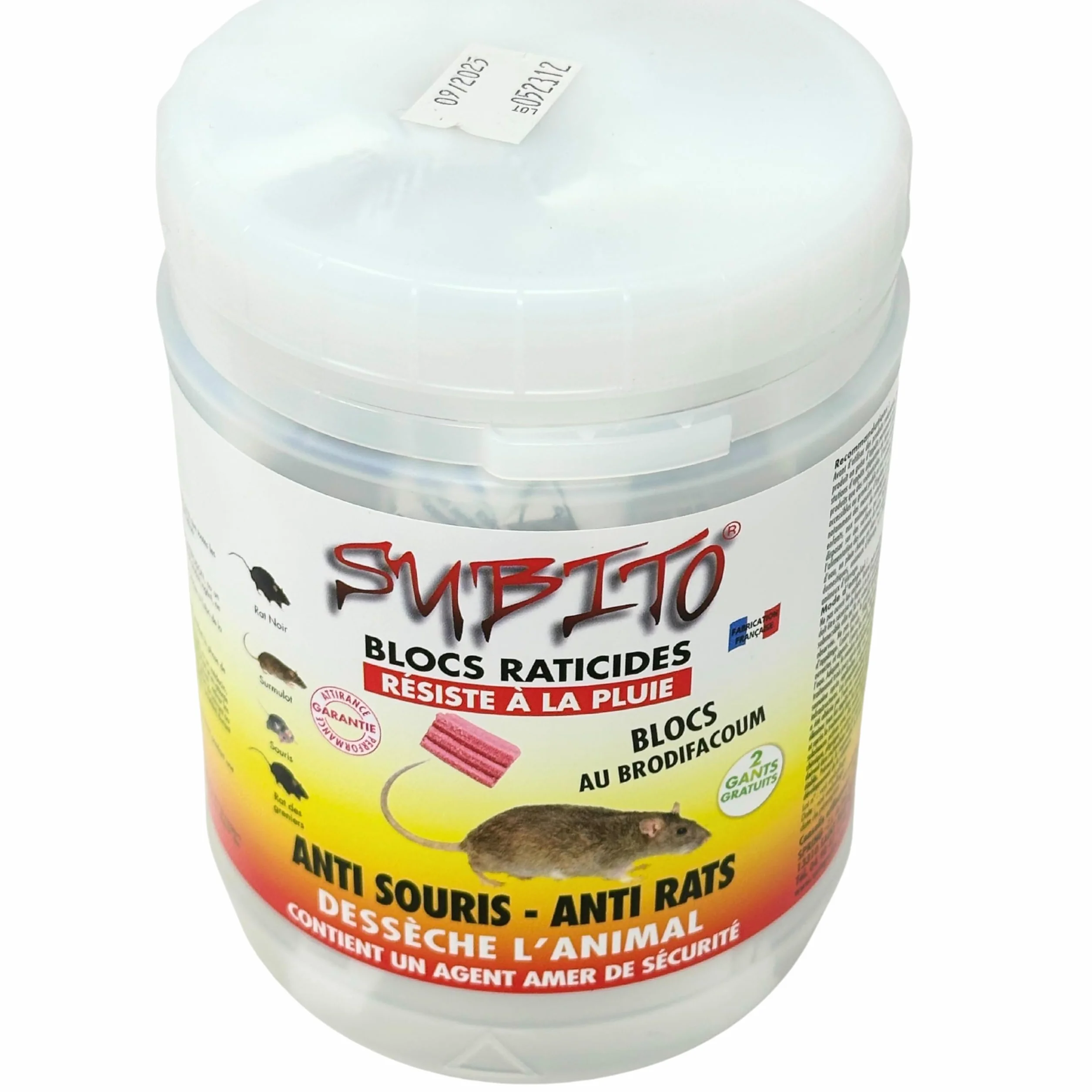 Raticide Appât Poison 300g - Élimination Rats et Souris - Intérieur Extérieur - Anti Rongeur Efficace