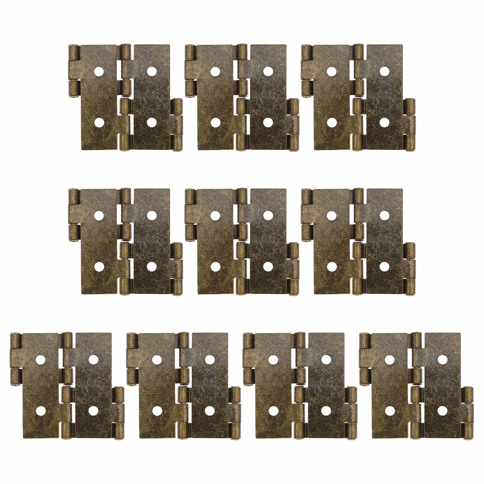 OSALADI Lot De 10 Charnières De Porte Style Rétro 1.85X1.77X0.20In Charnières Inox Robustes Pour Portes Fenêtres Armoires Et Écrans Installation Facile Pour Réparation Et Bricolage