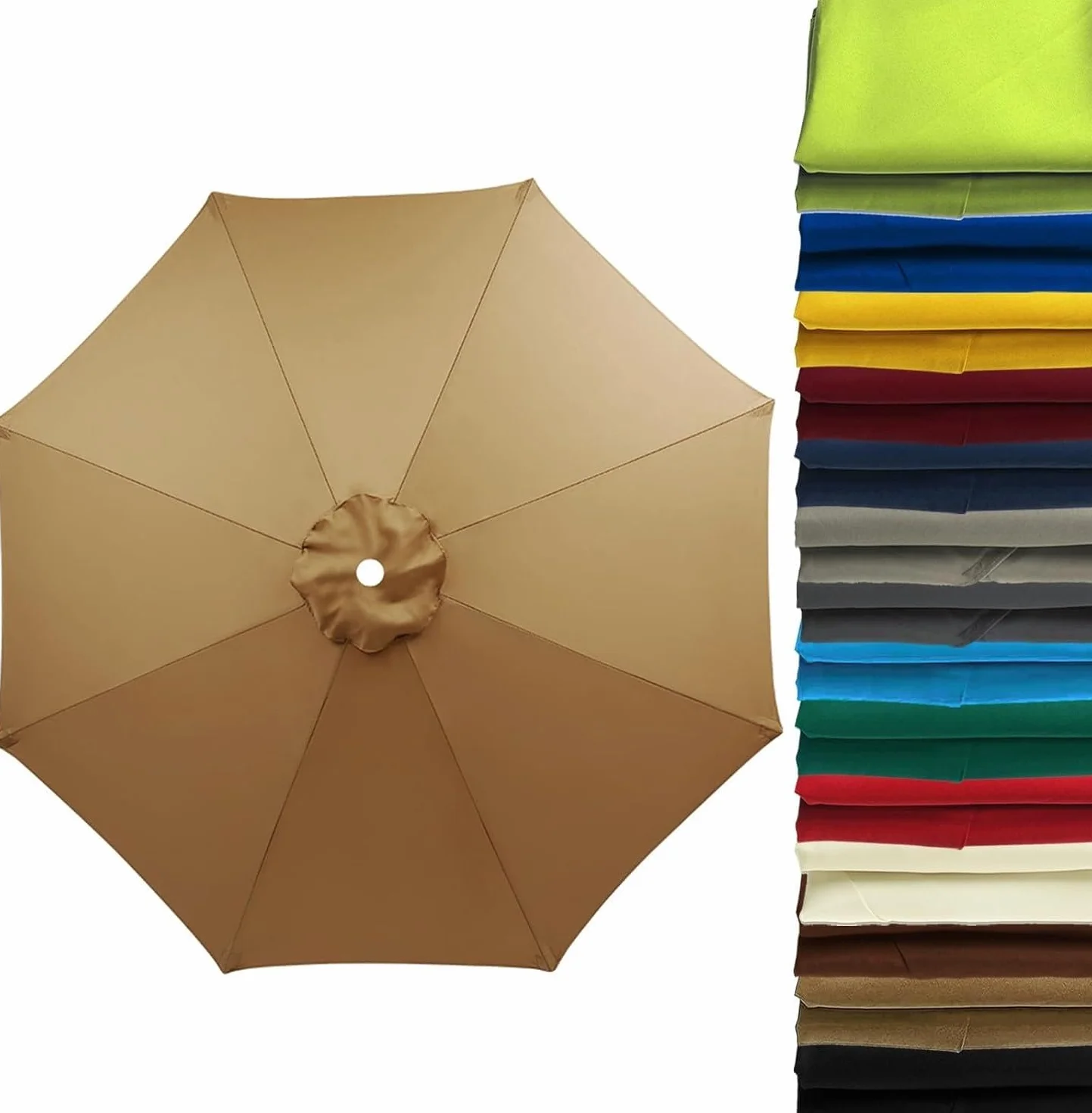 Housse de Rechange pour Parasol UV50+ Imperméable Gris Clair 2m-4m 6/8 Baleines Jardin Terrasse