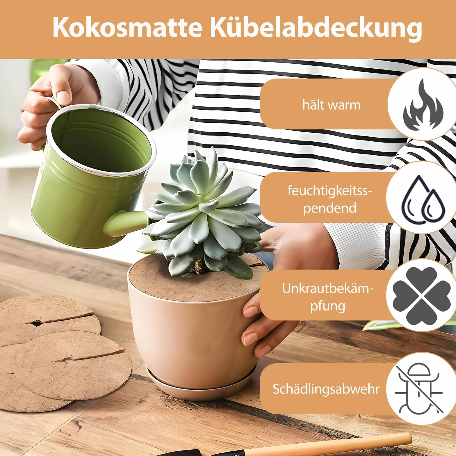 Tapis en fibre de coco pour plantes, protection contre le gel, disque de paillage rond