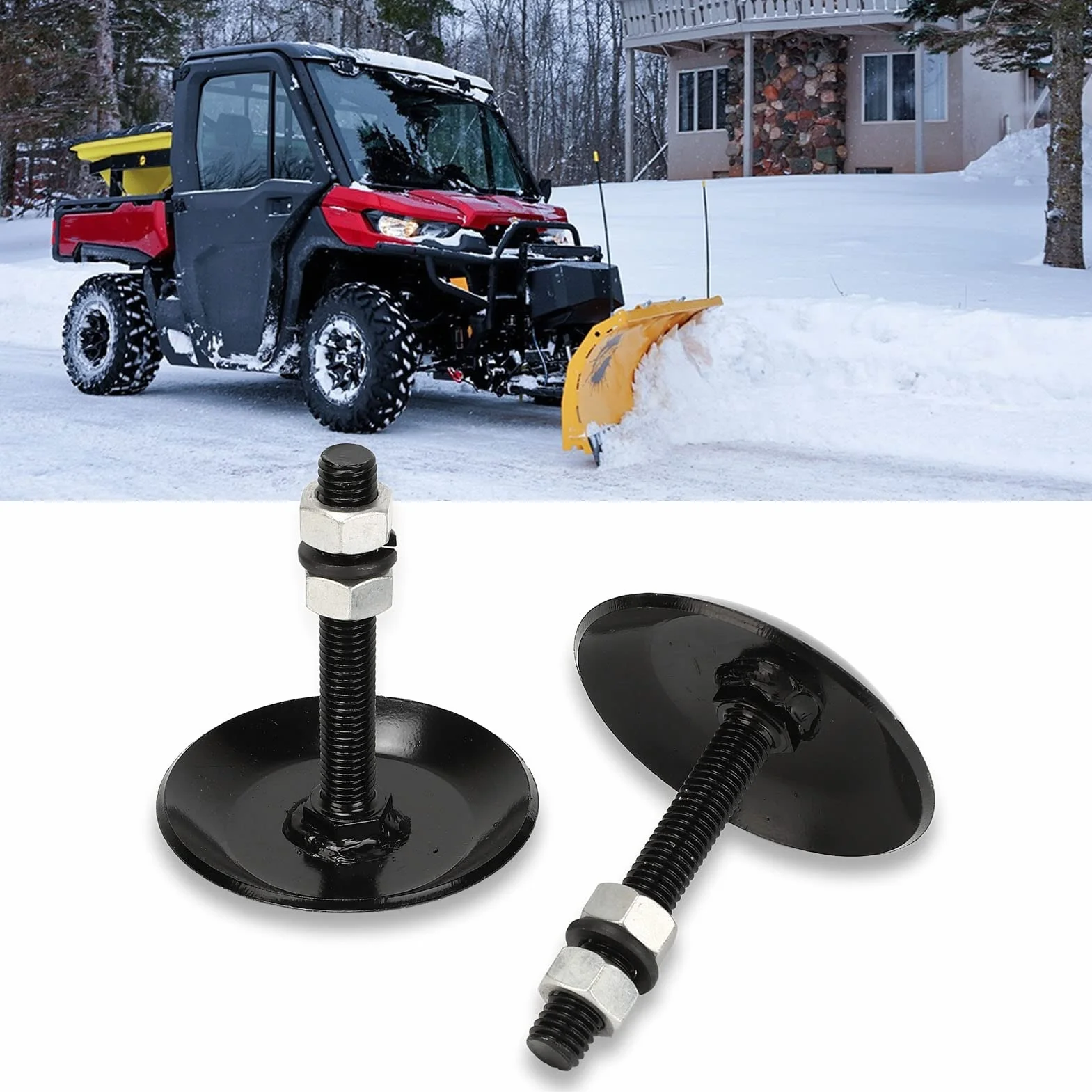 Patin de Lame de Chasse-Neige pour ATV UTV Compatible 900S 1000XP Trail GÉNÉRAL Pioneer Rhino Mule Magnum 2 Pièces