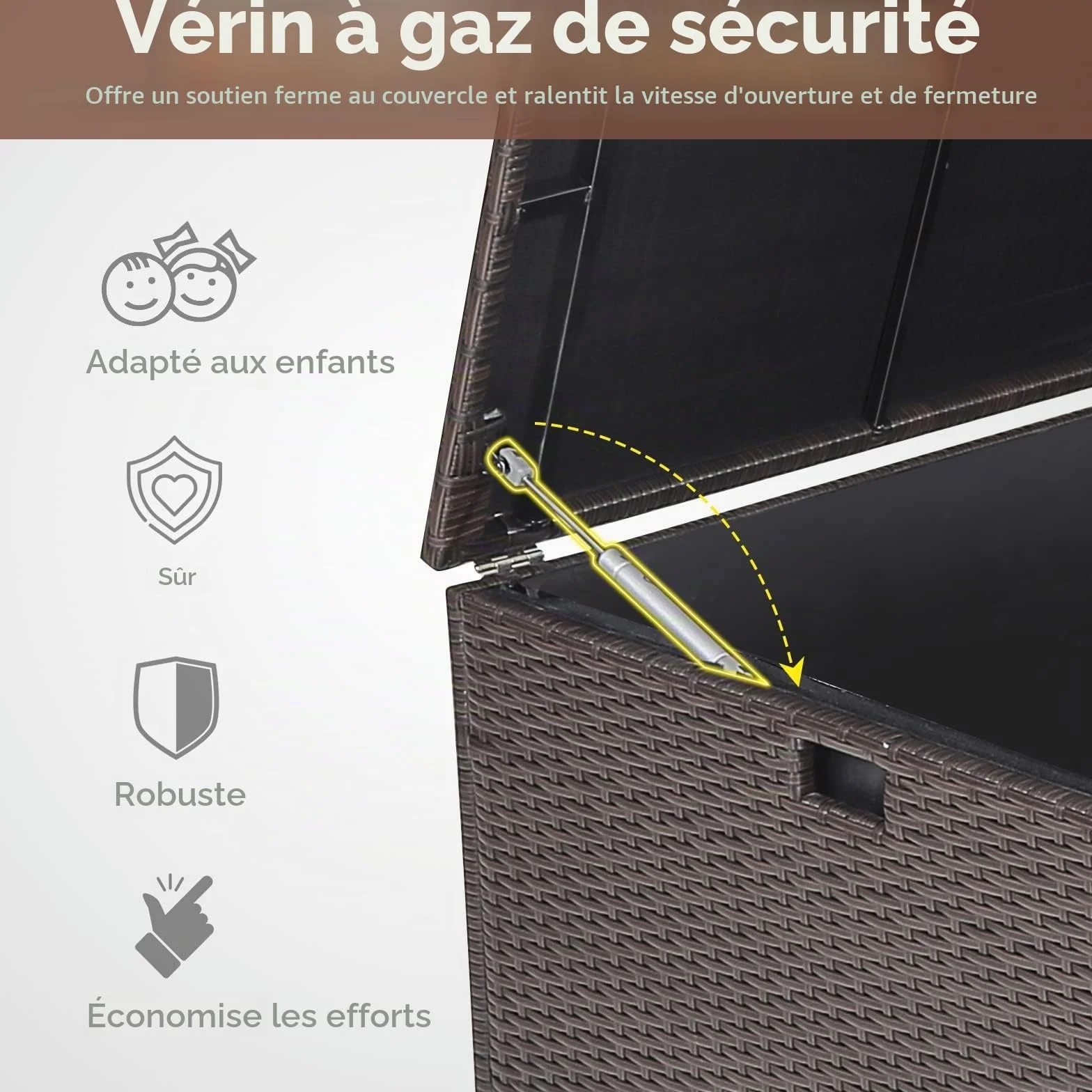 GIANTEX Coffre de Rangement en Rotin 662 L, Résistant aux Intempéries, 150 x 77 x 73 cm