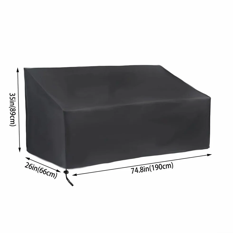 Housse de Causeuse de Jardin imperméable 190 x 66 x 89 cm avec Cordon de Serrage et œillets