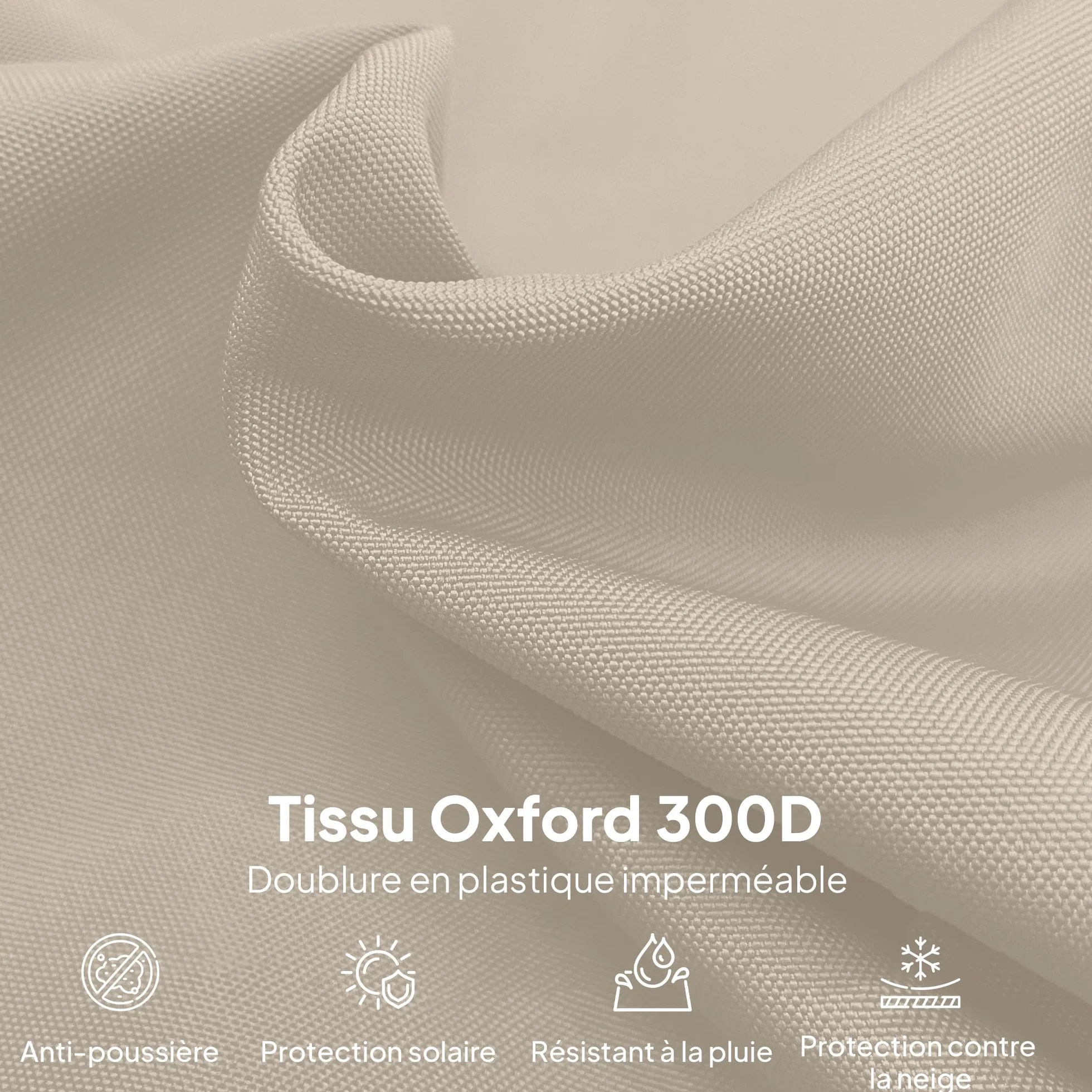 Outsunny Housse de Protection imperméable pour Parasol déporté Tissu Oxford PVC Ø 56 x 220 cm Beige et café