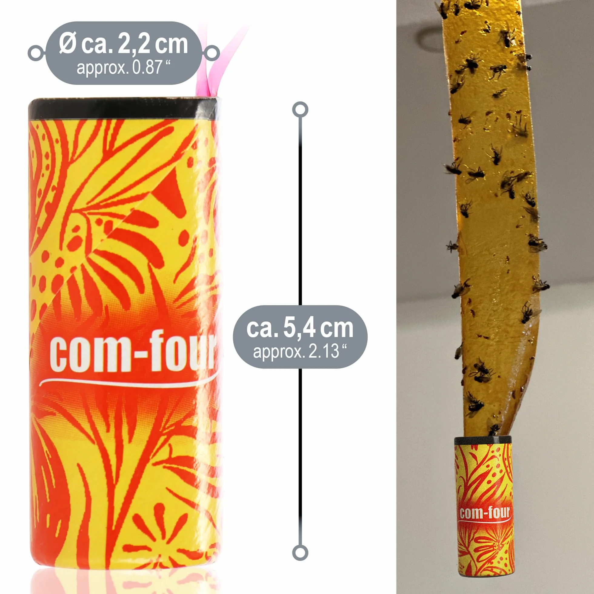 COM-FOUR 16x piège adhésif Premium pour Attrape-Mouches - pièges à Mouches en Rouleau Contre Les Insectes