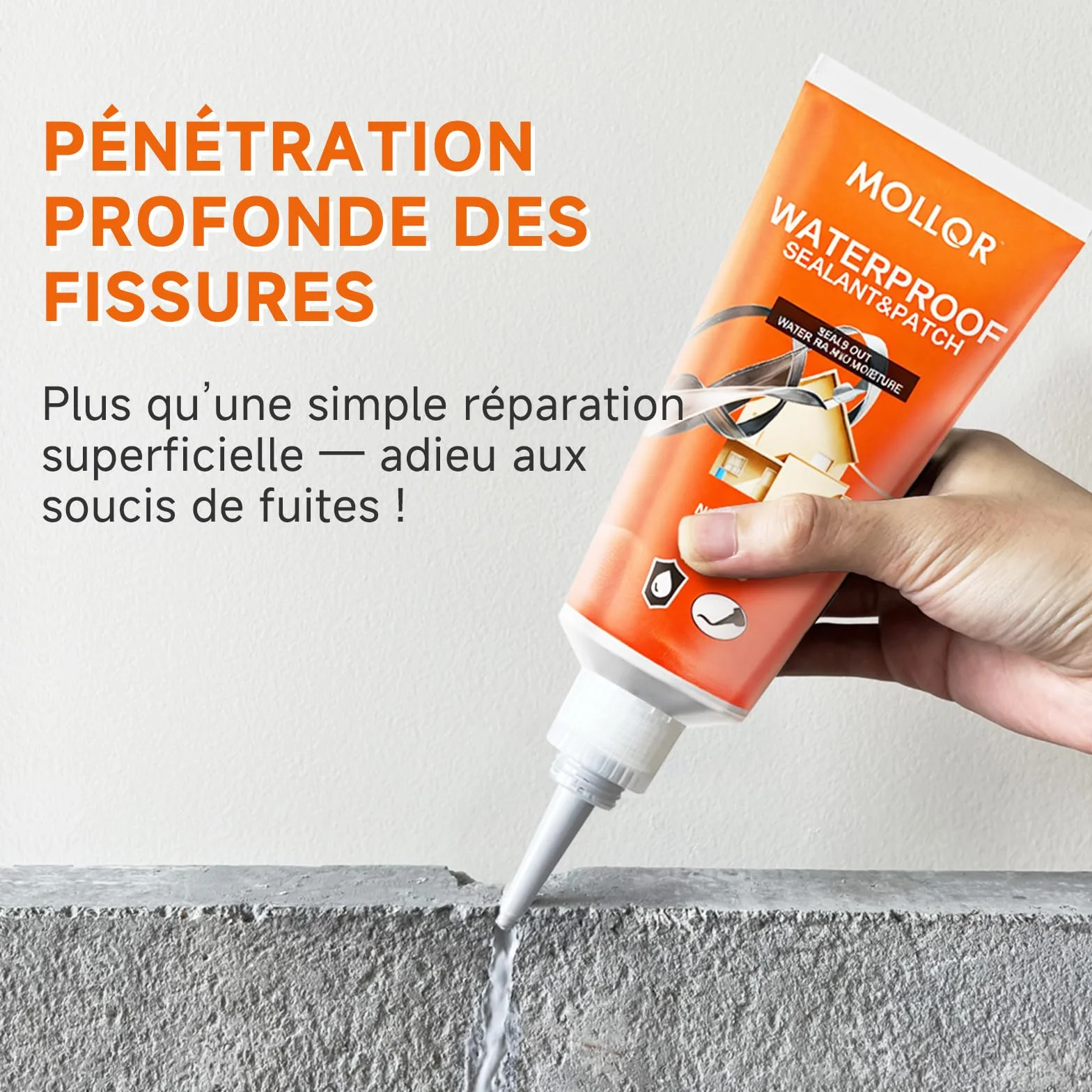 Remplissage de fissures pour béton, mastic de ciment robuste, auto-nivelant pour allée, allée, terrasse, colle à calfeutrer étanche pour extérieur, gris, 250 g