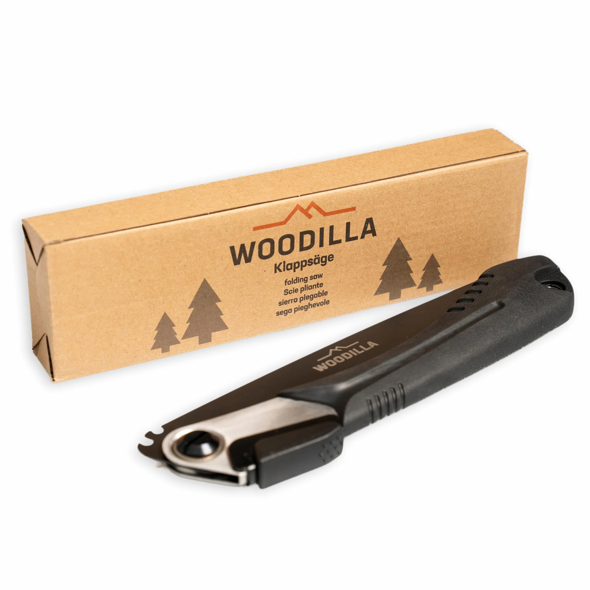 Scie à main pliante de jardin de Woodilla - Scie à main, scie d'élagage, scie pliante ergonomique pour le jardin, scie multifonctionnelle avec lame stable (21 cm)