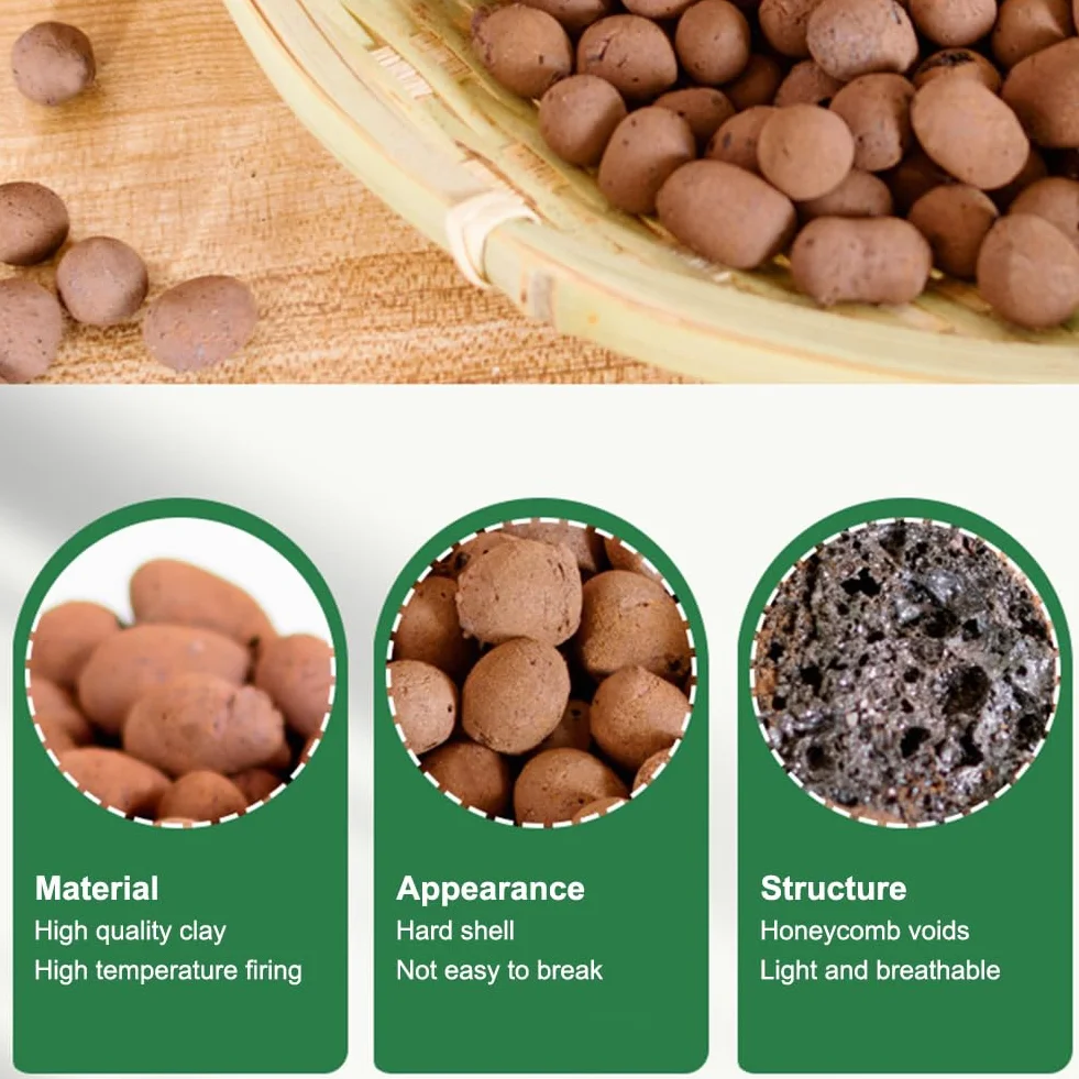 Billes d'argile expansée 5-10 mm 1L pour plantes en pot, drainage et hydroponie