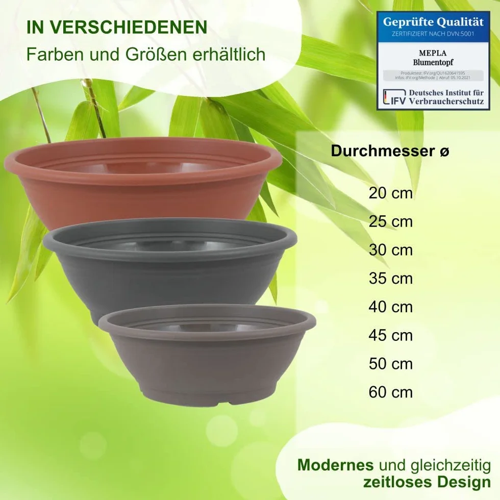 Bac à plantes MePla Ø 60 cm anthracite résistant aux intempéries UV