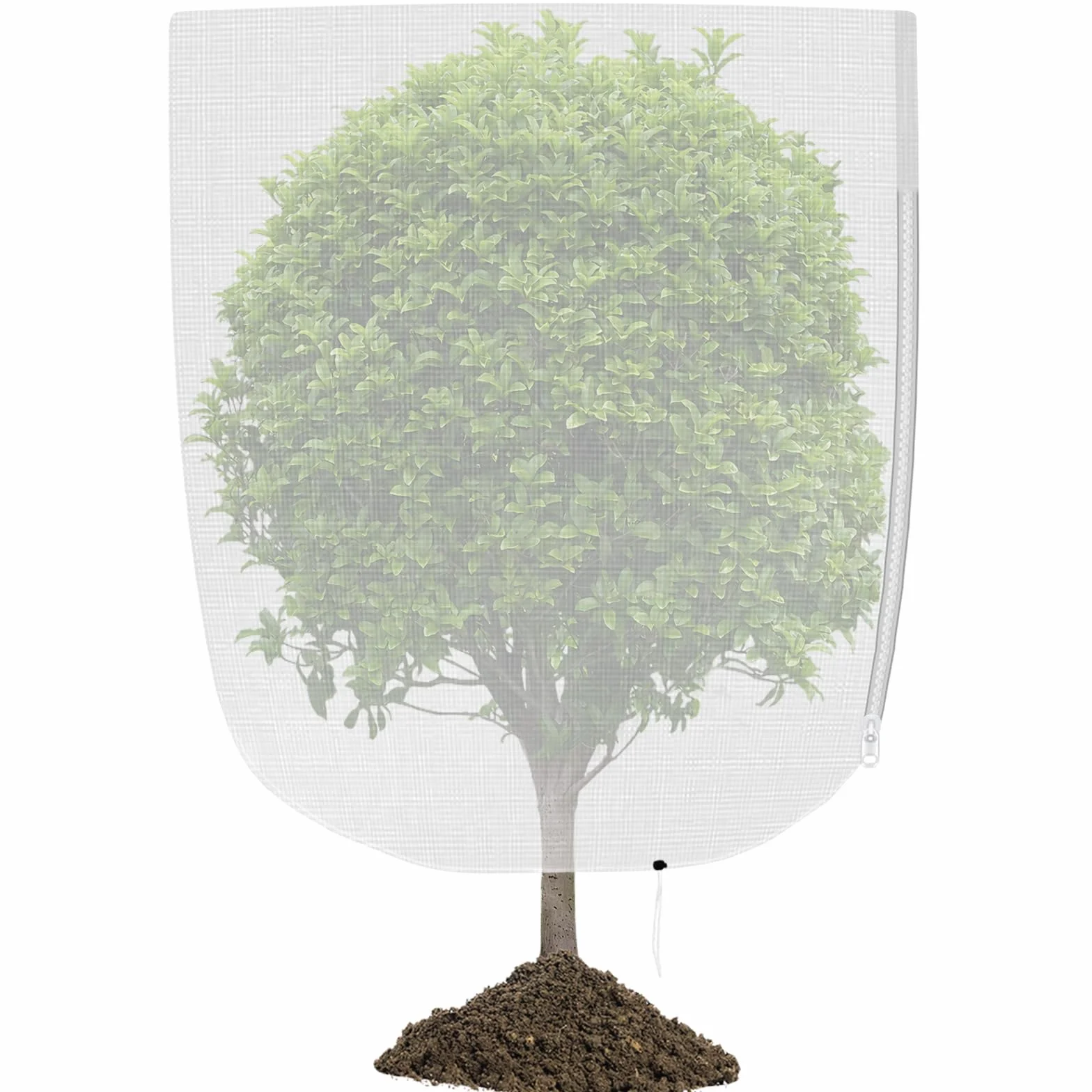 Filet de Protection pour Arbres Fruitiers 3x3m Anti-Oiseaux et Insectes avec Fermeture Éclair Blanc