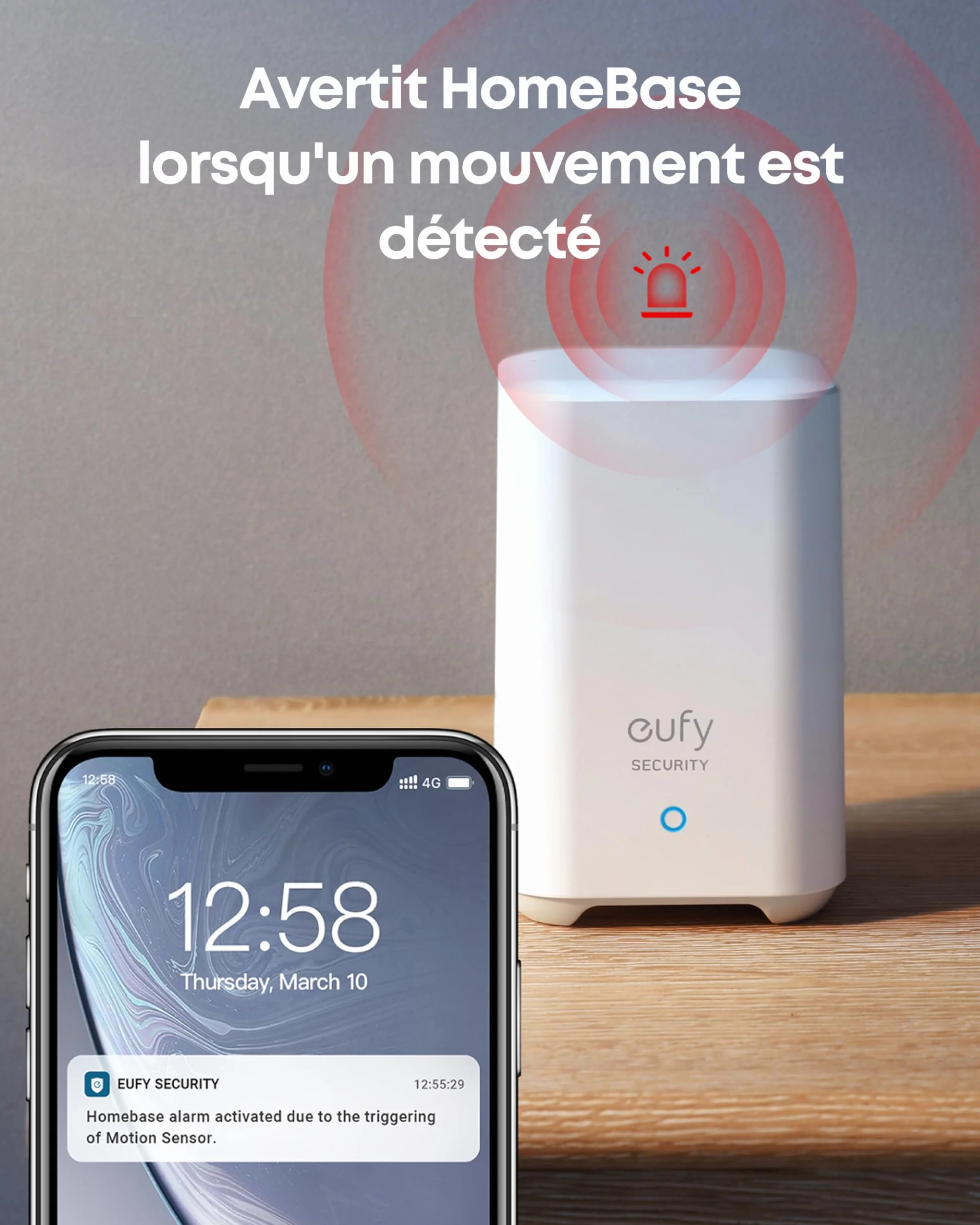 eufy Security, Détecteur de Mouvement, détecteur de Mouvement système d'alarme Domicile eufy Security, Couverture à 100 °, portée de 30 pi, autonomie de 2 Ans, sensibilité réglable (HomeBase requis)