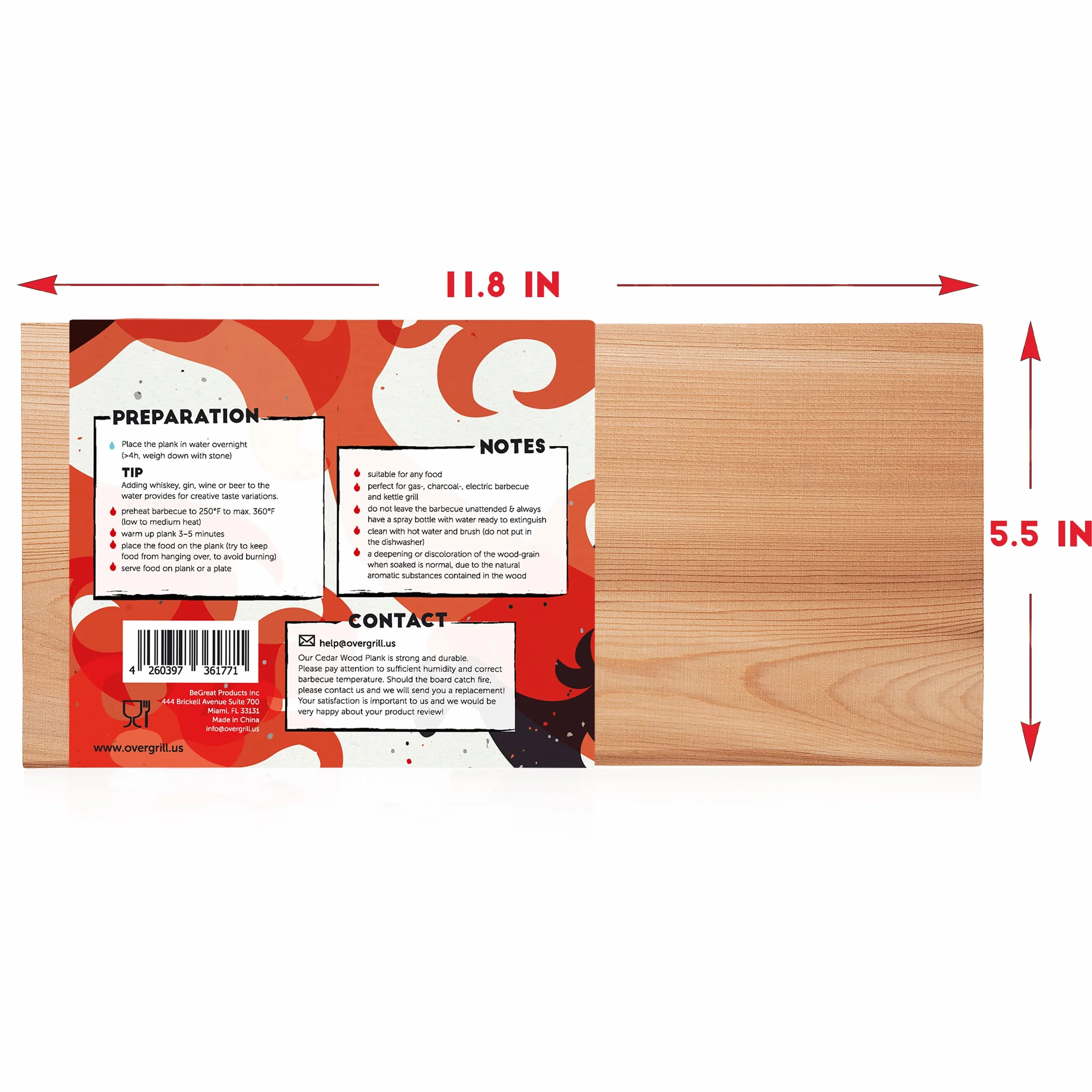 Planche en bois de cèdre rouge pour barbecue grillade arôme fumé