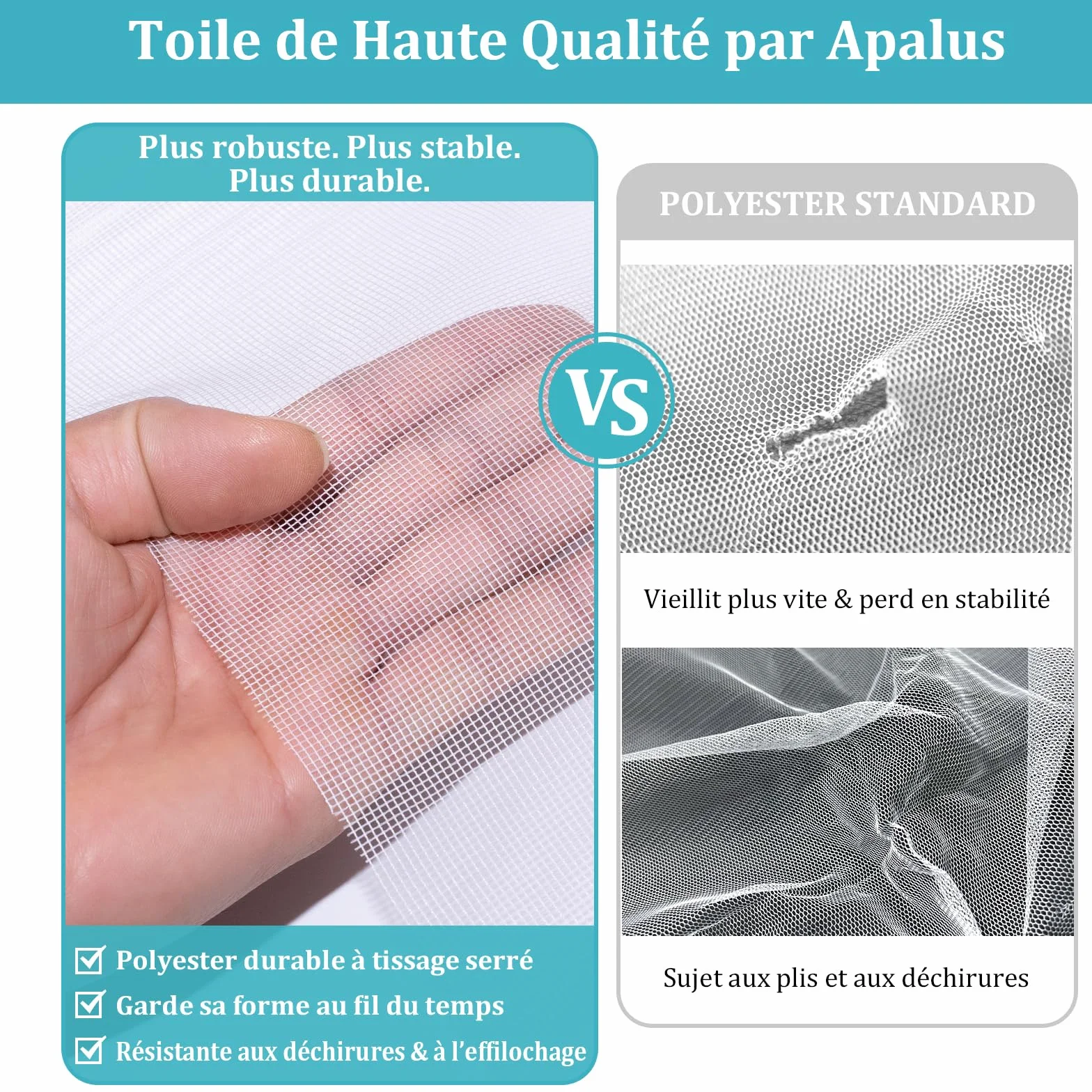 Apalus Moustiquaire Transparente Universelle pour Fenêtre/Maille Lavable | Moustiquaire Ajustable, Bricolage, Taille Maximale de la Fenêtre 130x150cm (Lot de 4, Blanc)