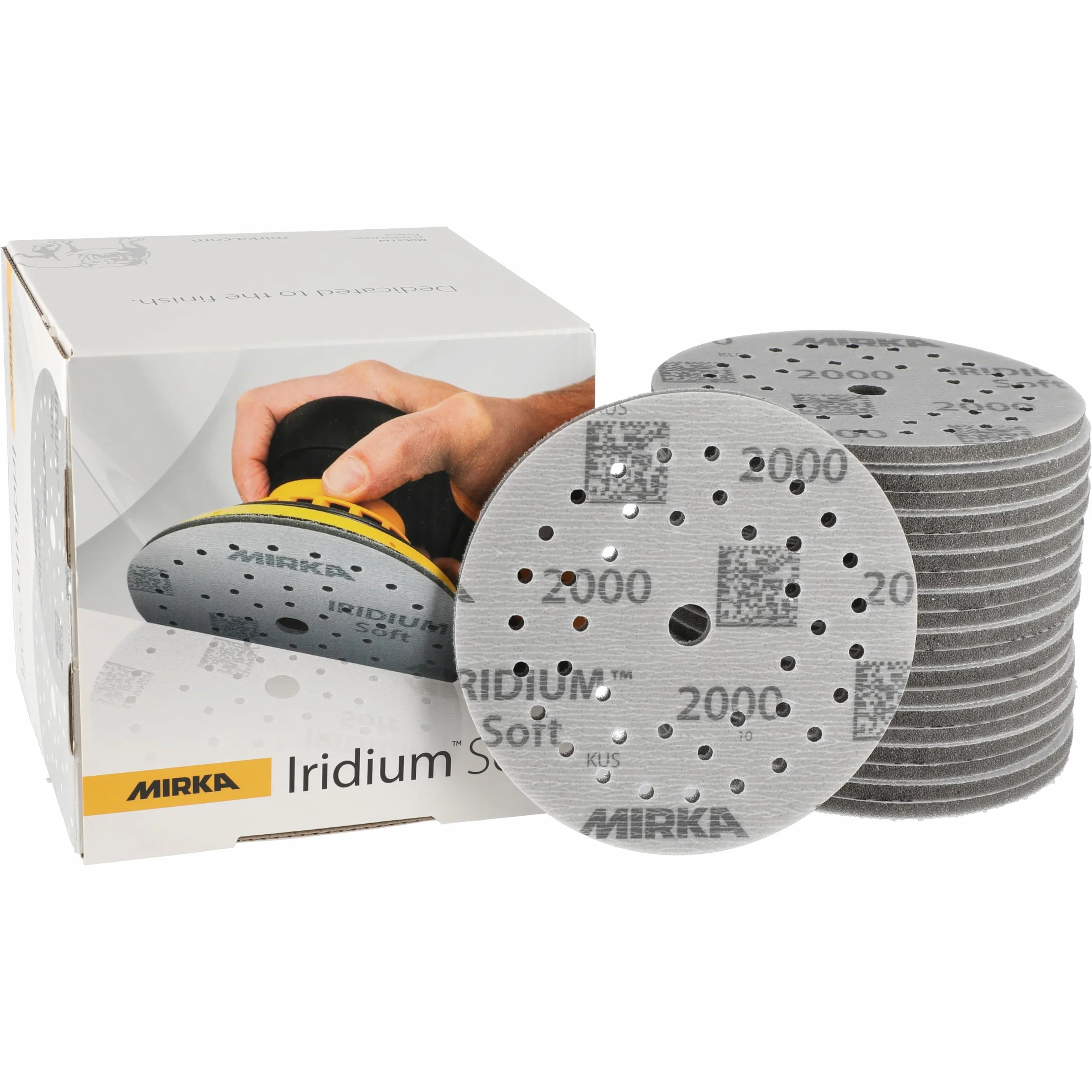 Mirka Iridium Soft Disques abrasifs Ø 125 mm/Grain P2000 / autoagrippant Multifit / 20 pièces/Abrasifs à base de mousse pour un ponçage à sec précis, ponçage de vernis, finition