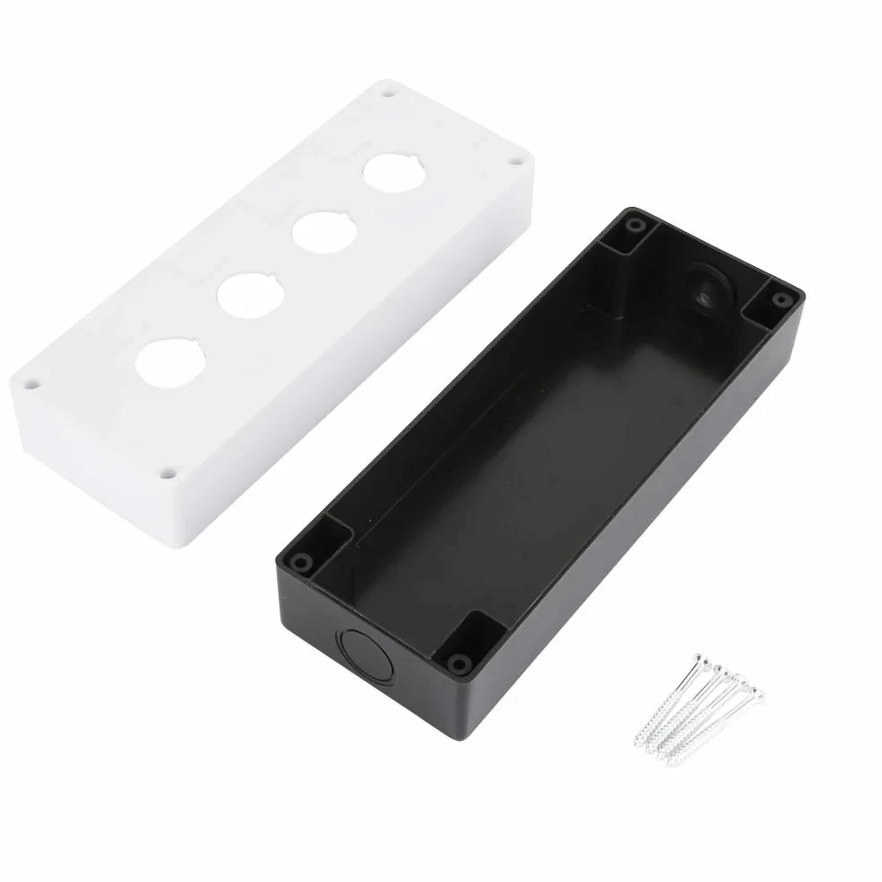 Boîte de Commutateur 22mm Cas Protecteur de Boîte de Bouton Poussoir de Quatre Trous Imperméable YWBL-WH (blanc)