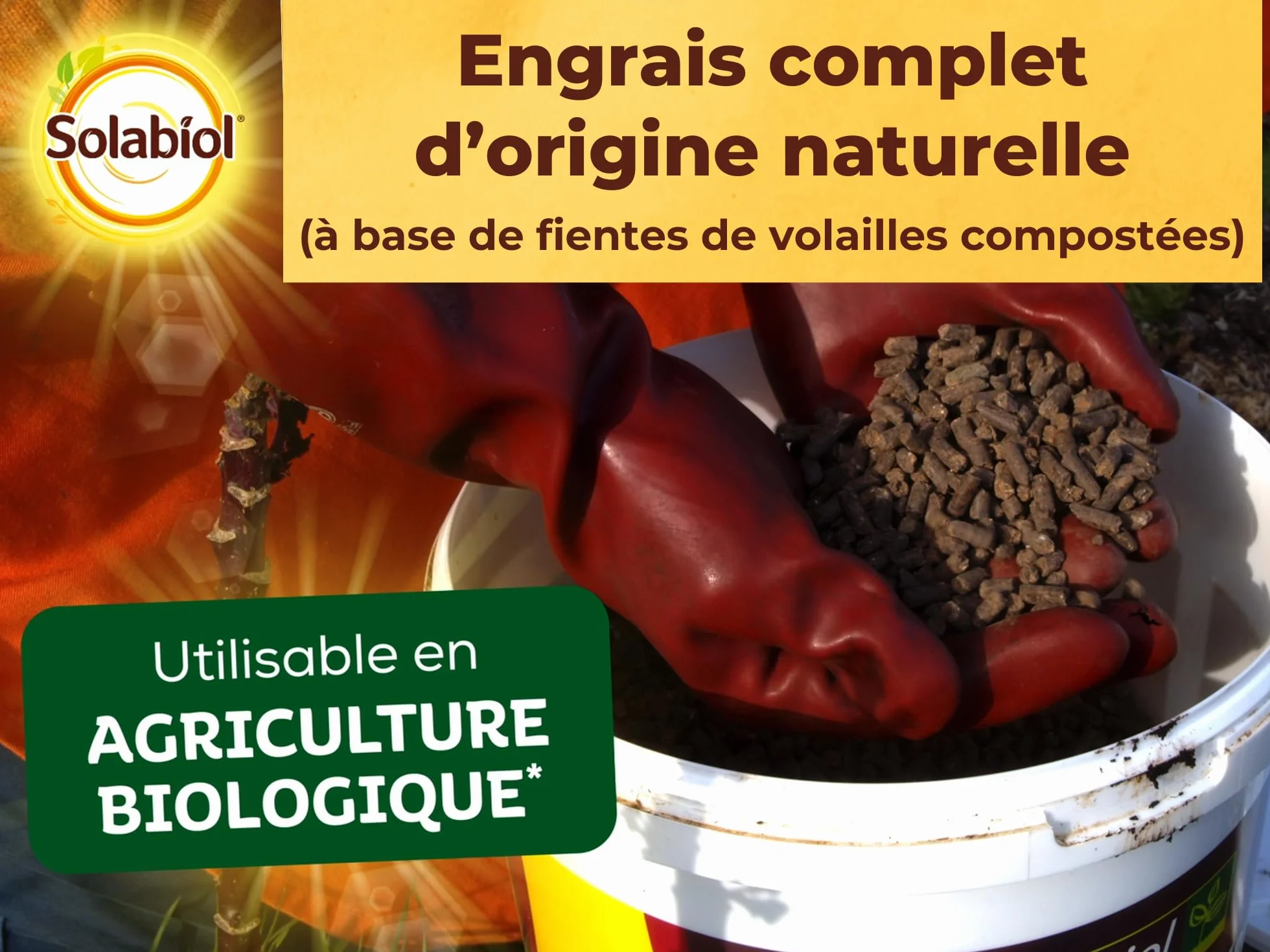 SOLABIOL Engrais Jardin Complet 5Kg - Utilisable en Agriculture Biologique - Double Action Starter & Nutrition Longue Durée