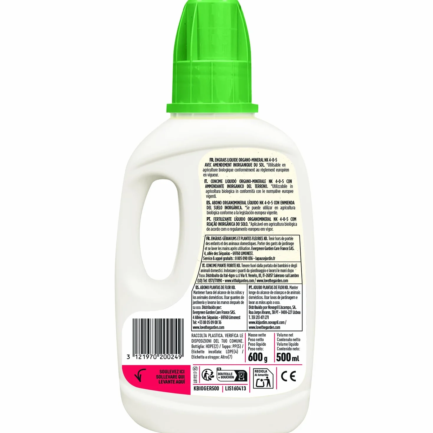 KB engrais géraniums plantes fleuries 500 ml