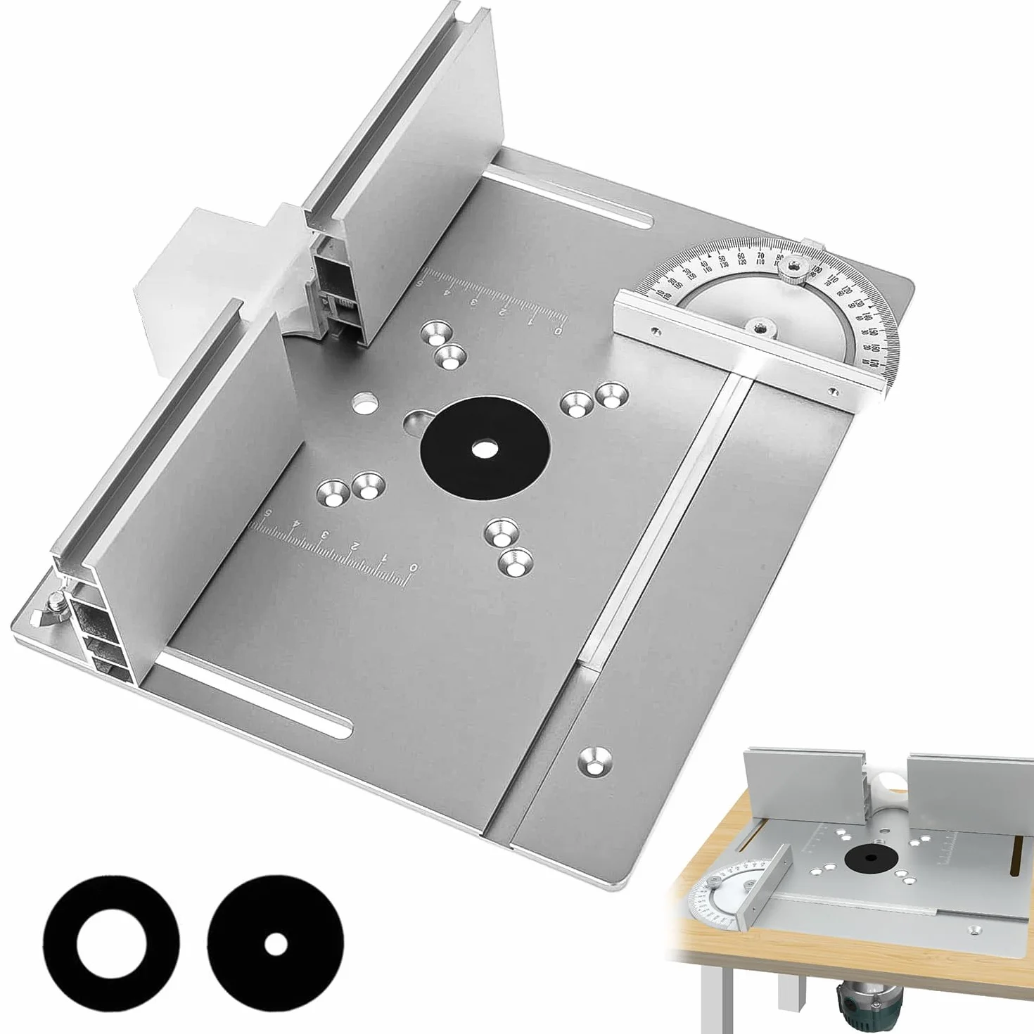 Table DéFonceuse Plaque Aluminium Costume, Table Fraisage Insert Avec Support De Torsion Coudé, DéFonceuse Plaque, Defonceuse A Bois Accessoire Pour Fraisage Rainurage Finition