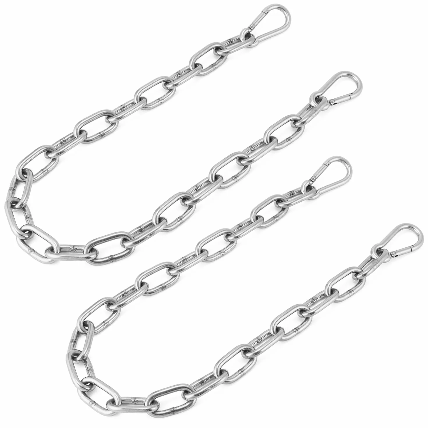QWORK 2 pièces chaîne d'extension Ø6mm 65cm Mousqueton M6 Acier Inoxydable 304