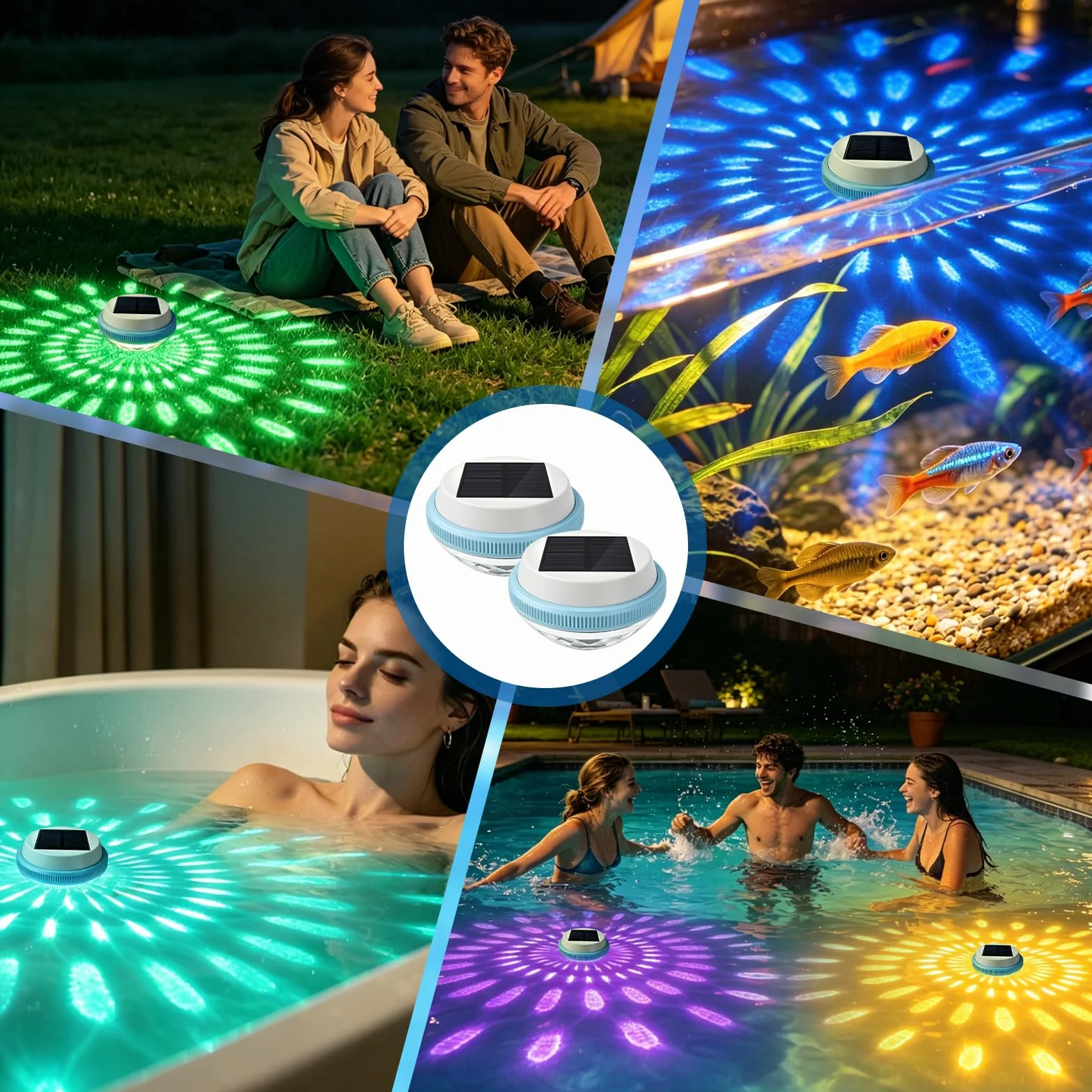 Lampe Flottante Piscine Solaire 7 Couleurs LED Éclairage Piscine Solaire