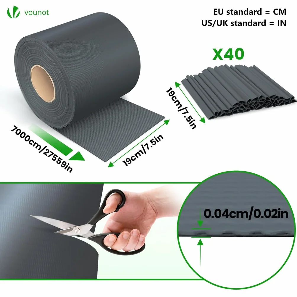 Brise Vue Occultant Clôture PVC 450 g/m² 19 cm x 70 m Anthracite
