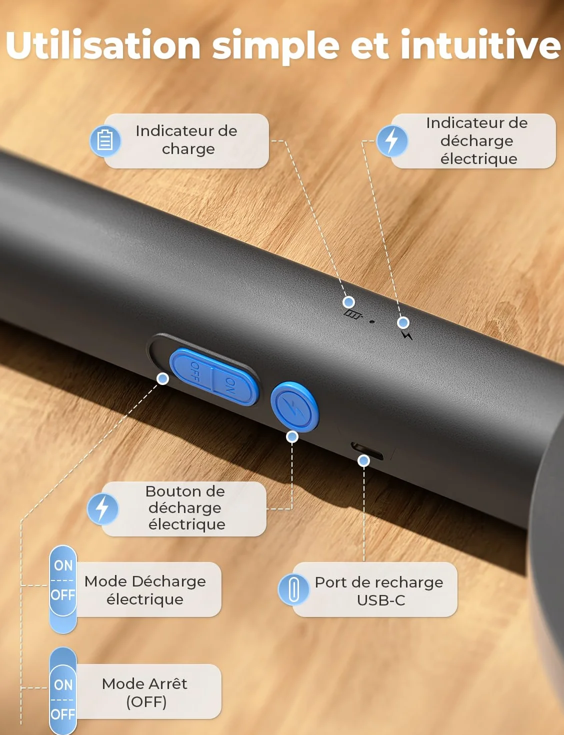 YISSVIC Raquette Electrique Insectes 4000 V Pliable Rechargeable Anti Moustique Tapette à Mouches Noir