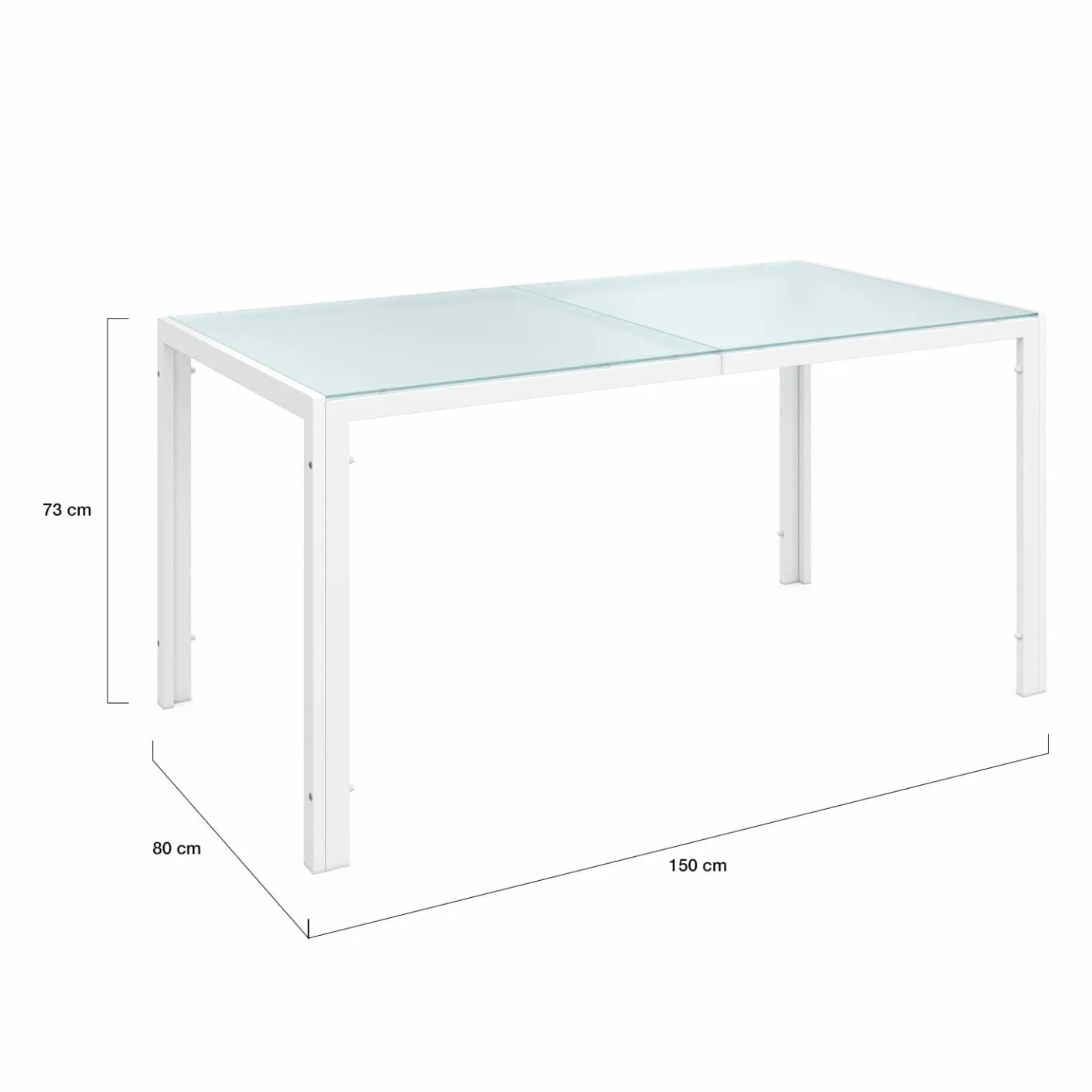 IDMarket Salon de Jardin Madrid Table 150 cm 6 Chaises Empilables Blanc Beige