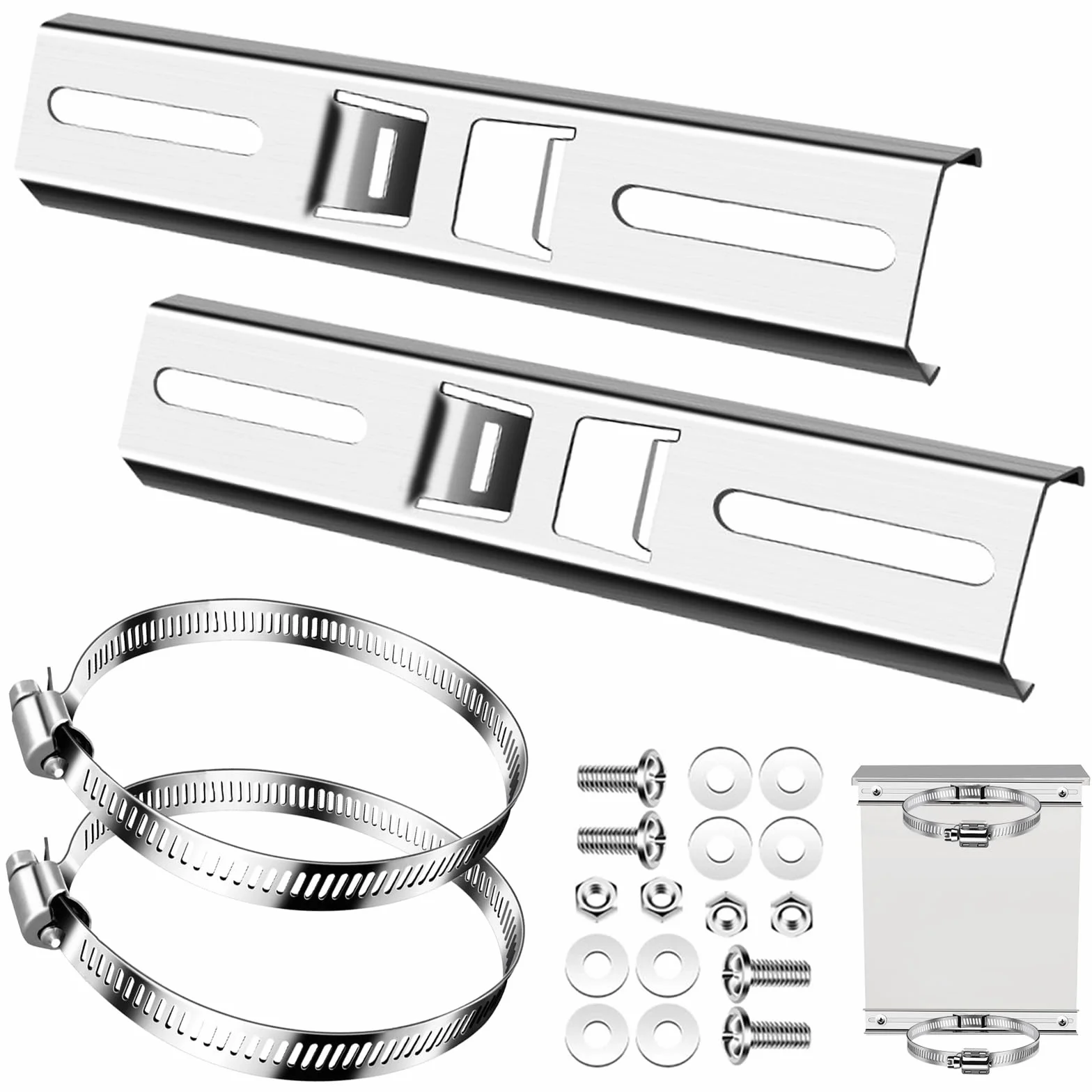 Support de mât universel 300 mm acier inoxydable pinces réglables caméra surveillance extérieure lot de 2