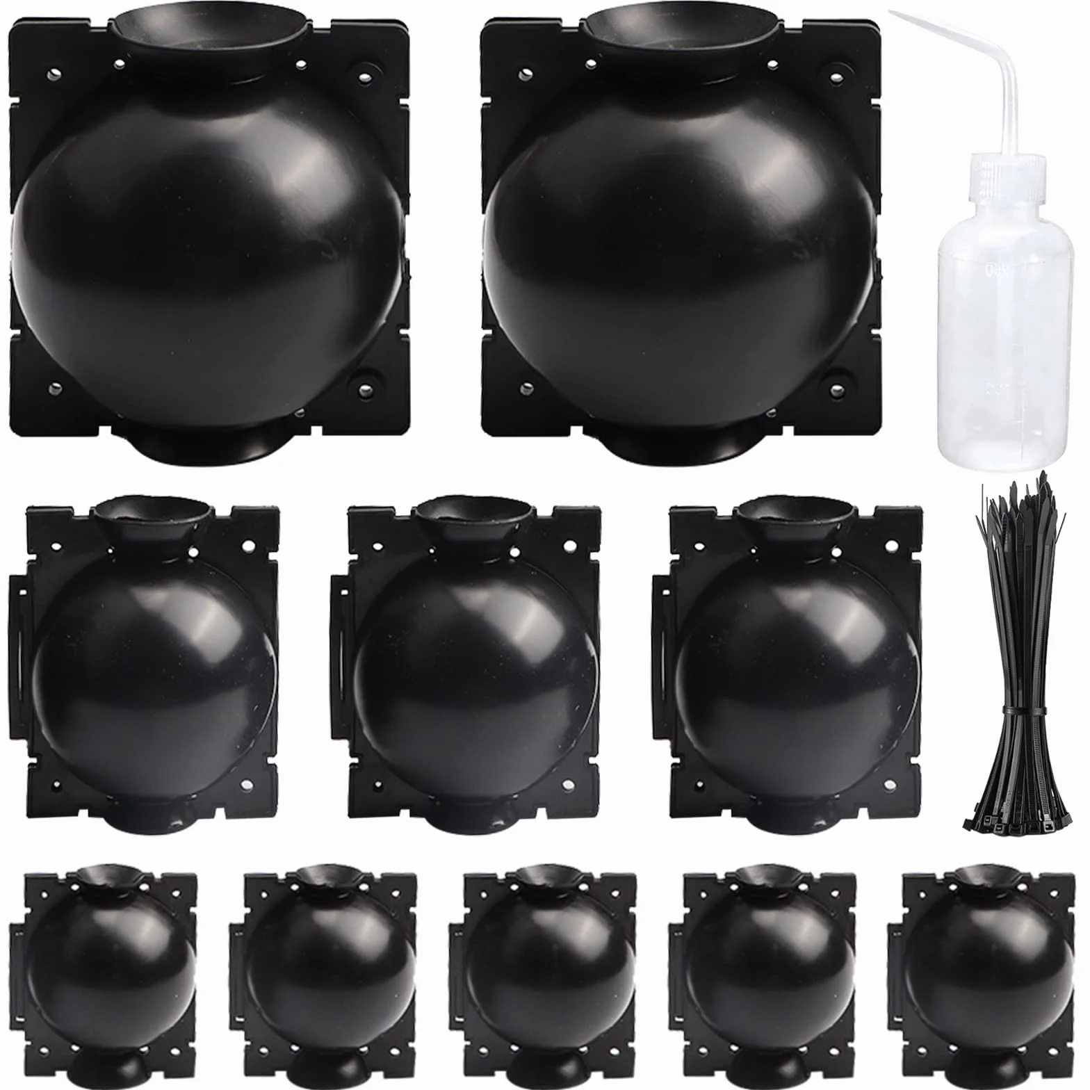 Boule de Marcottage 10 Pièces avec Attaches Fil Nylon 50 et Bouteille 250 ML, Outil de Greffage pour Plantes