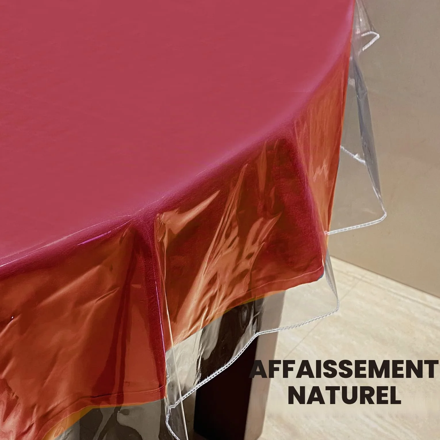 Nappe de Table Ovale en Vinyle Transparent Imperméable 152,4 x 228,6 cm