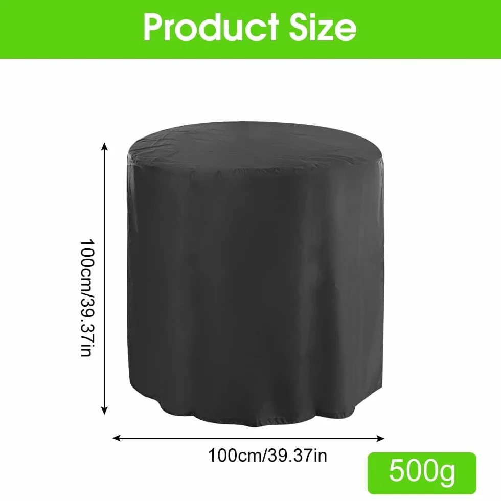 Housse de Protection Ronde Oxford pour Salon de Jardin, Imperméable et Résistance au Vent