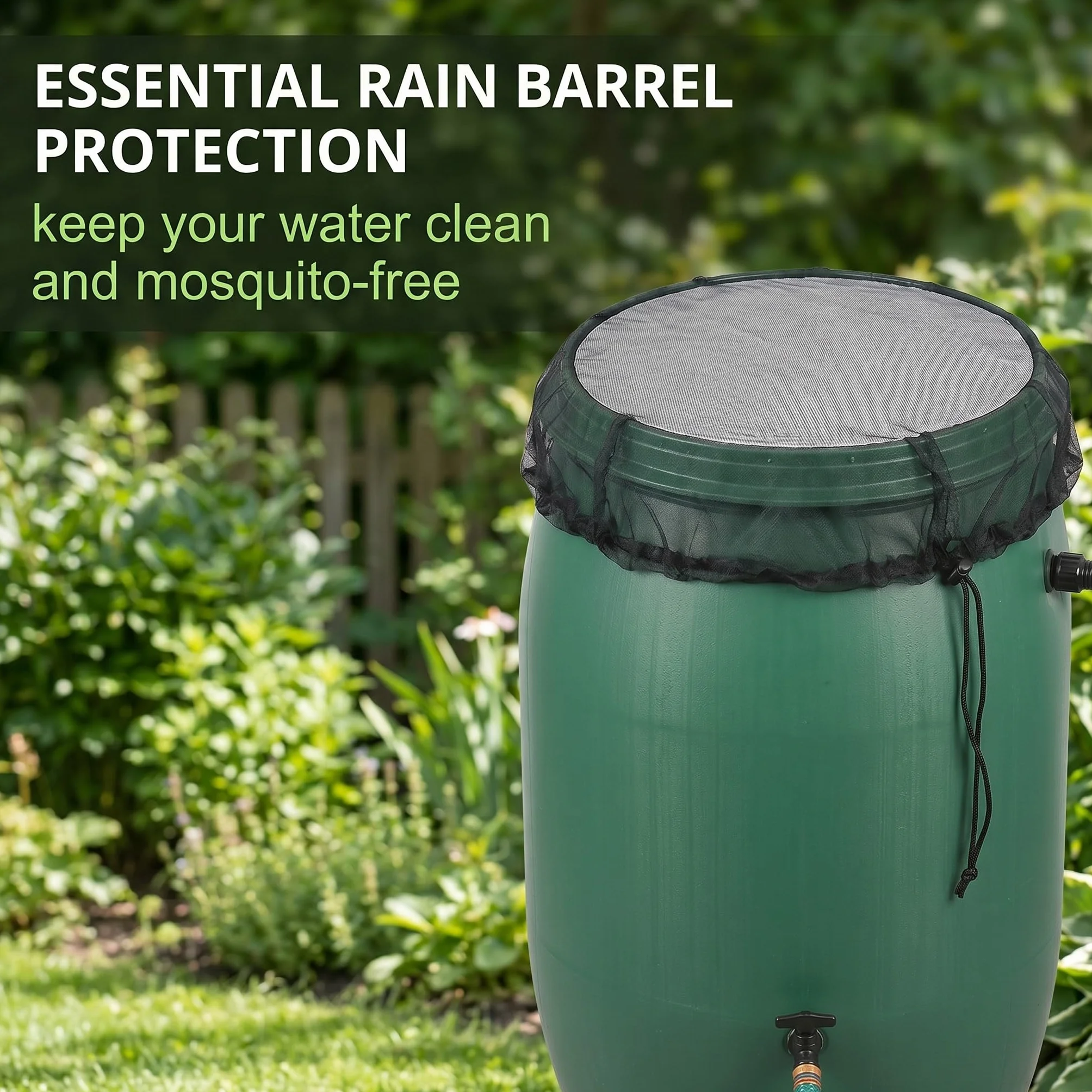 Filet Anti-Moustique pour Citerne de Pluie 60cm Protection Recuperateur Eau de Pluie