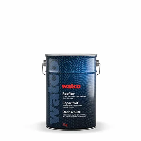 Watco Répar'toit peinture d'étanchéité toiture à base de caoutchouc, stoppe les fuites, Noir (5kg)