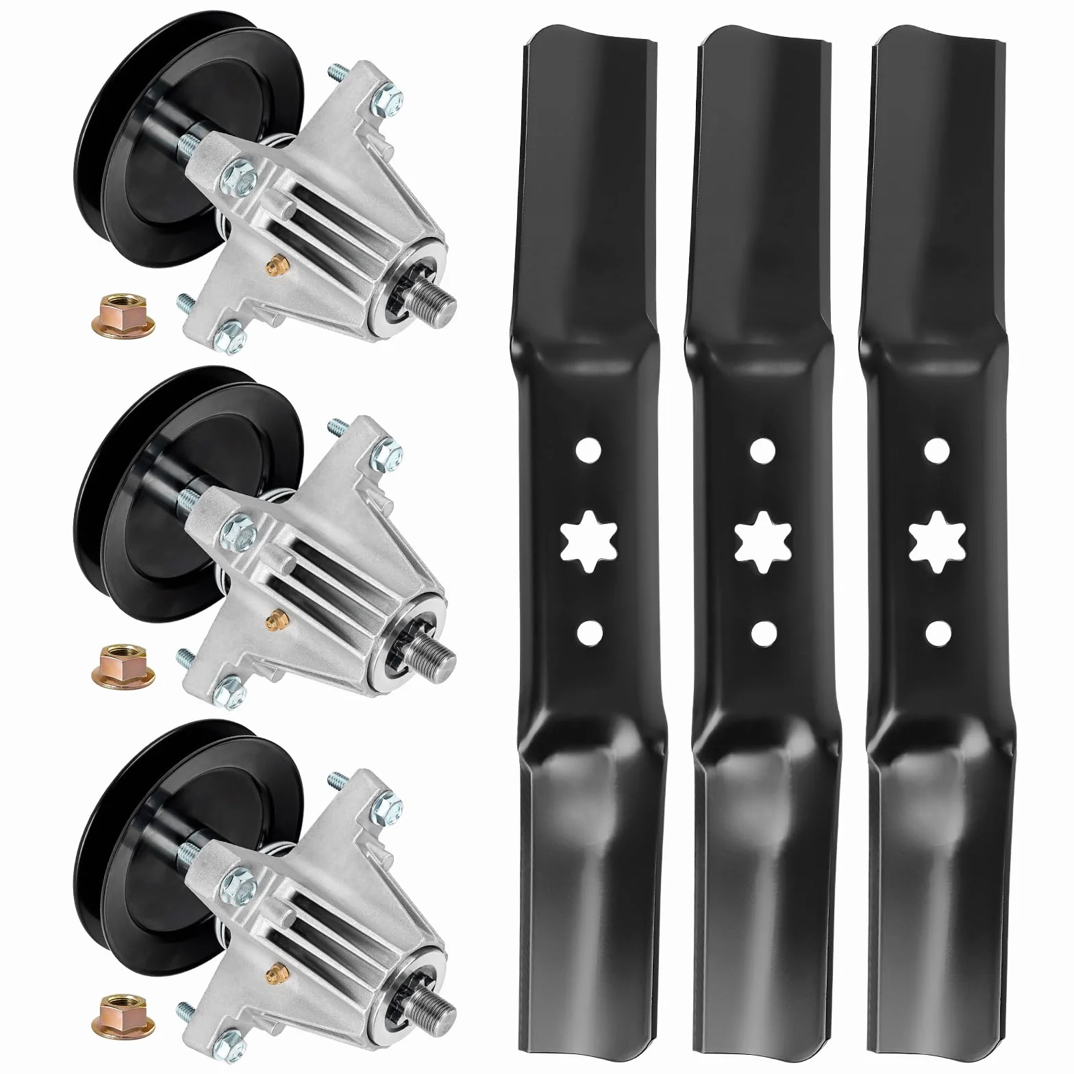 Lot de 3 broches 618-06980, lames 942-05052A levage moyen, compatible Cub Cadet RZT L50 S50 LX50 SX50 XT1-GT50 ZT1-50 G8200 G880 300, remplacement 918-06980
