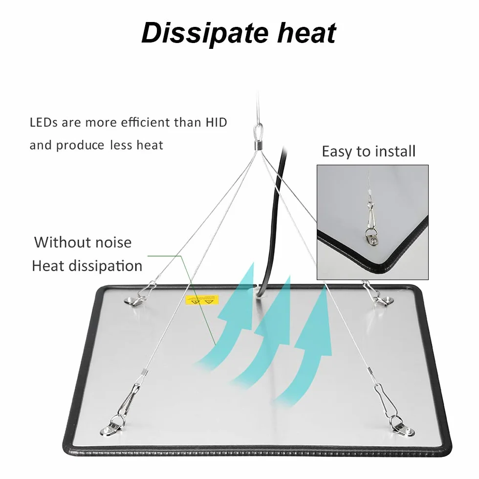 1000W Lampe LED Horticole Croissance Floraison 225 LEDs Grow Light Panneau LED Culture Indoor Spectre Complet