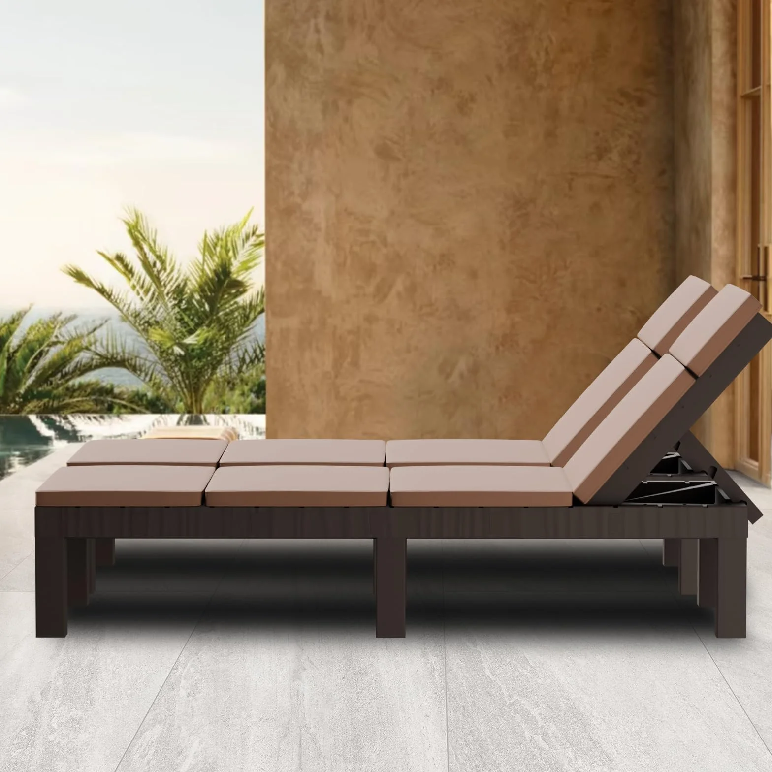 Luxirest Lot de 2 Chaise Longue Jardin avec Coussin Dossier réglable