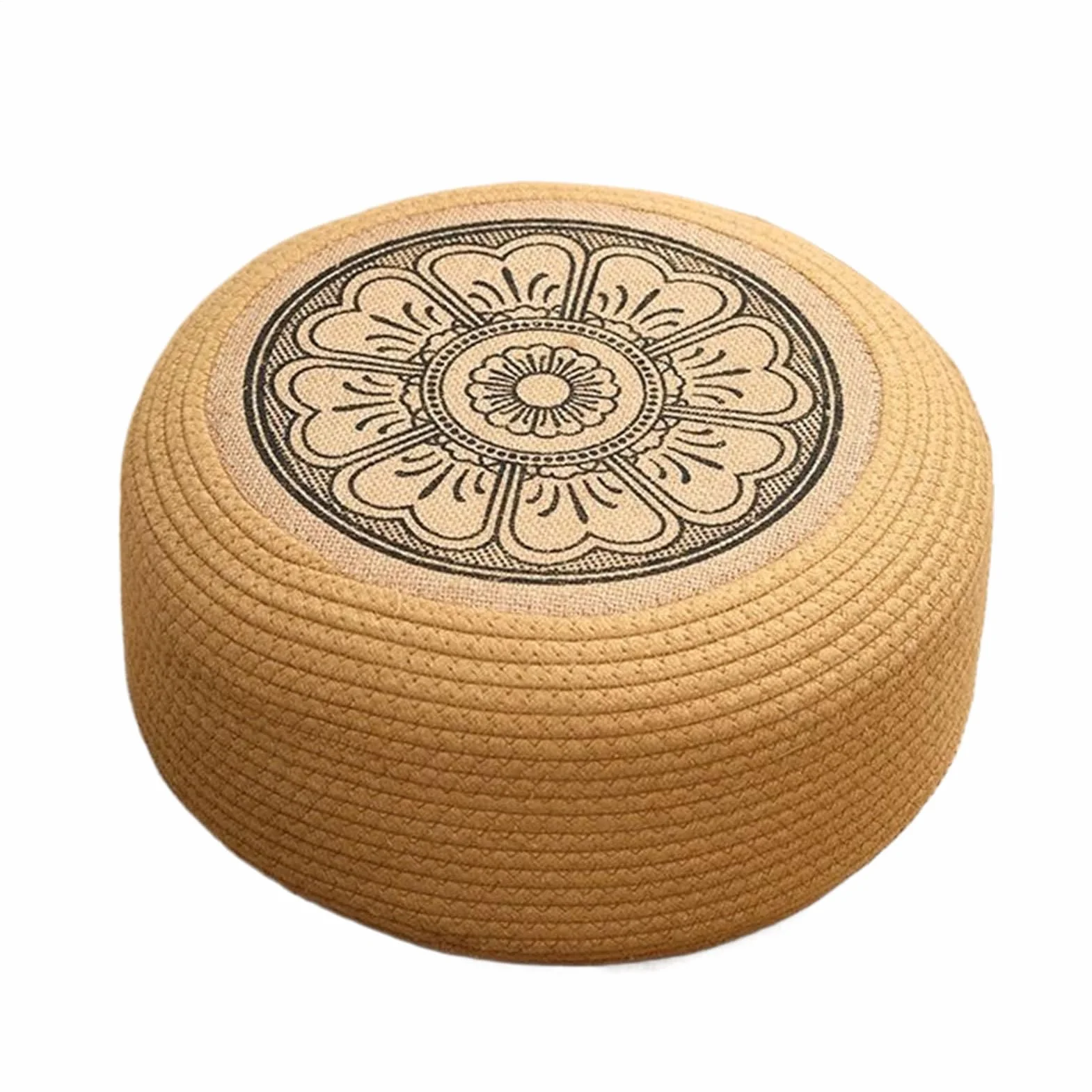 Pouf d'extérieur en rotin imperméable 40 x 40 x 20 cm tatami tissé à la main pour jardin