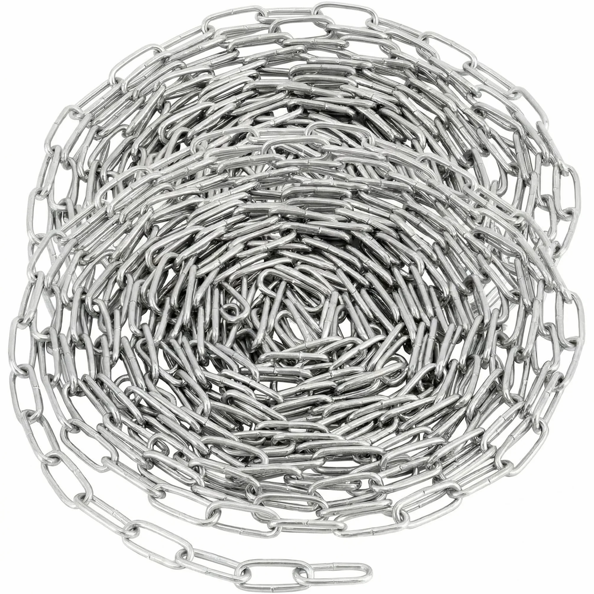 QWORK® 2 Pièces Chaîne acier galvanisé - Ø 2 mm - 5 m - résistant à la rouille - pour corde à linge/plantes suspendues/chaîne pour chien/antivol de vélo/décoration DIY