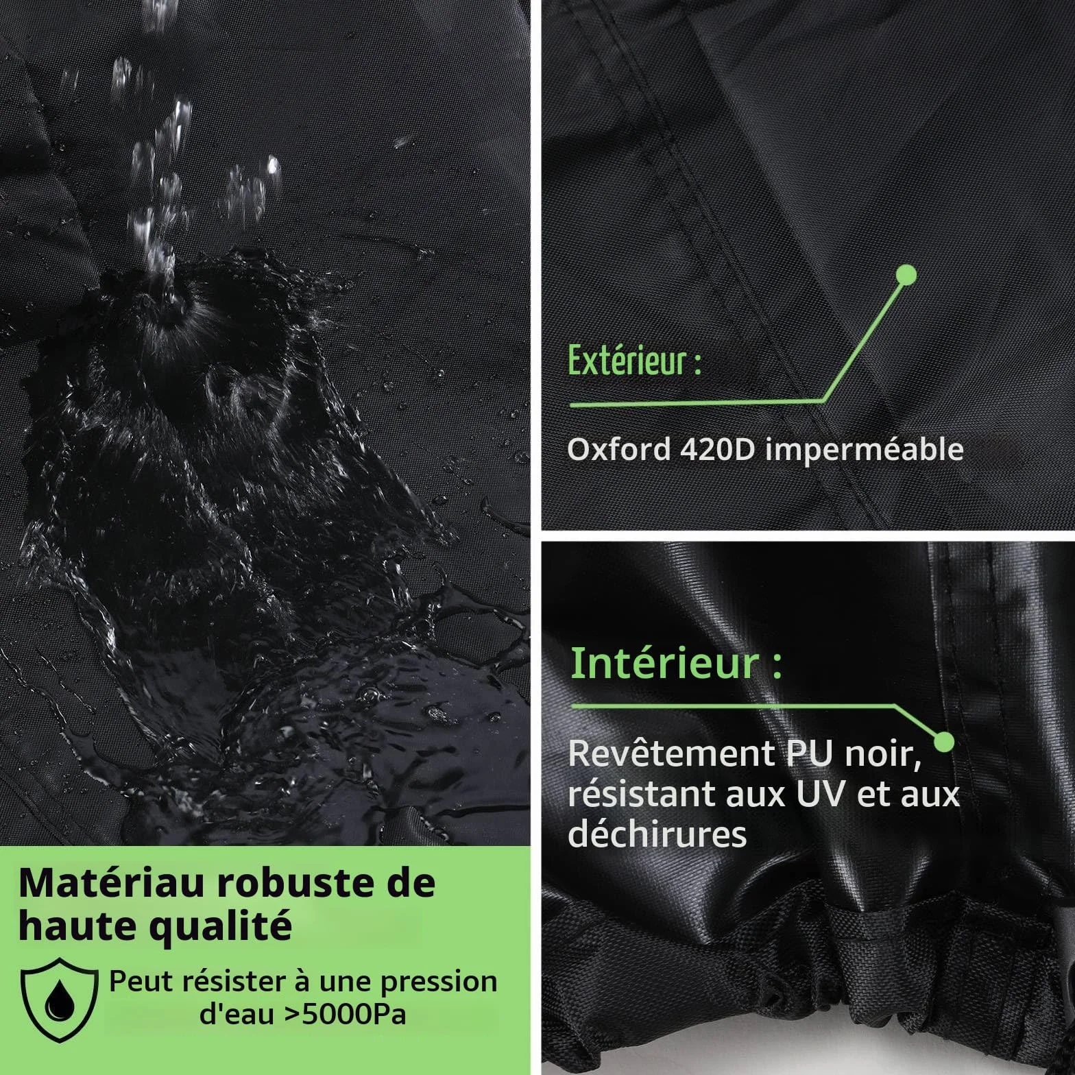 Housse Barbecue Universelle 80x66x110cm 420D Oxford Imperméable Anti-UV Bache de Protection