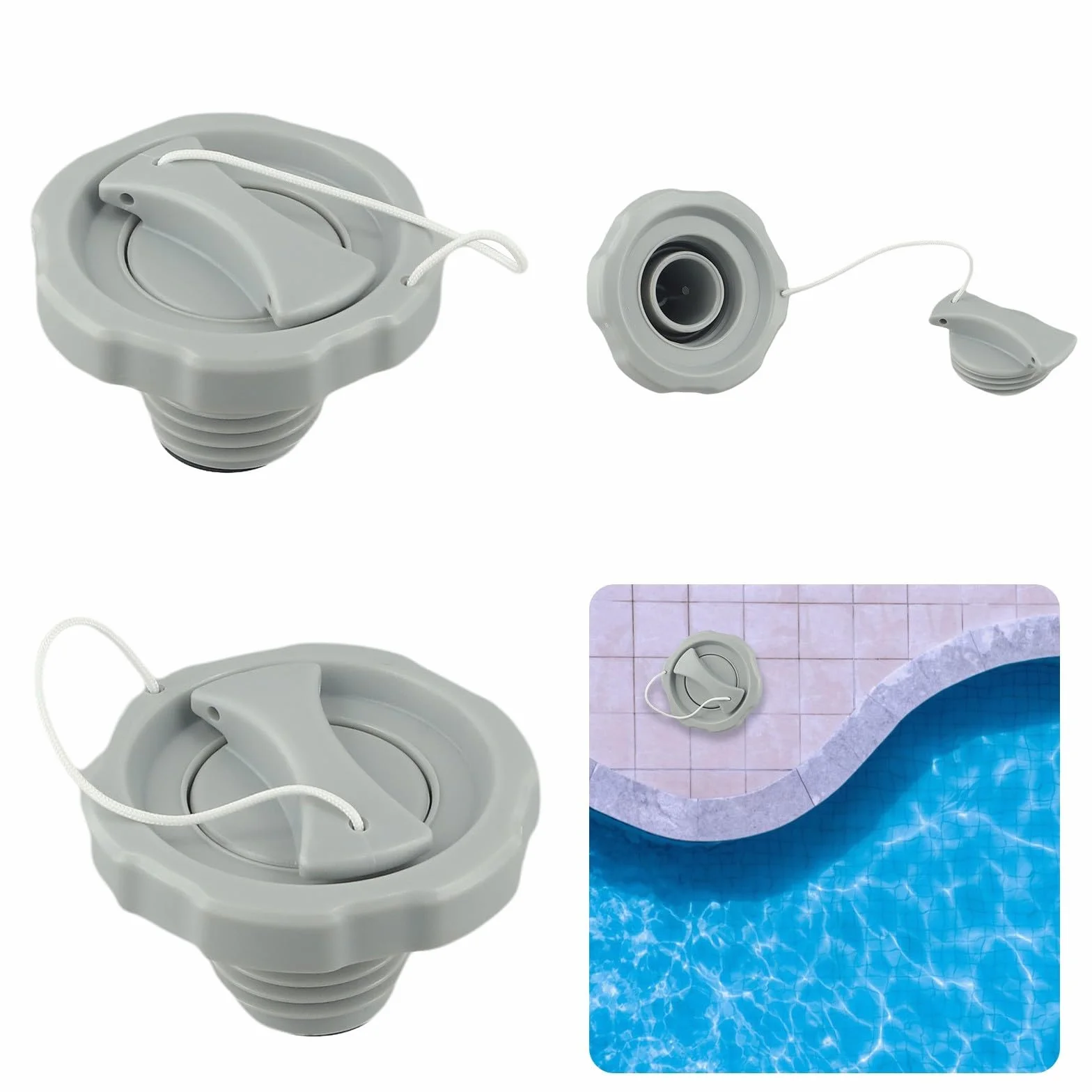 Valve d'air de rechange pour spa jacuzzi gris métallique compatible P05767