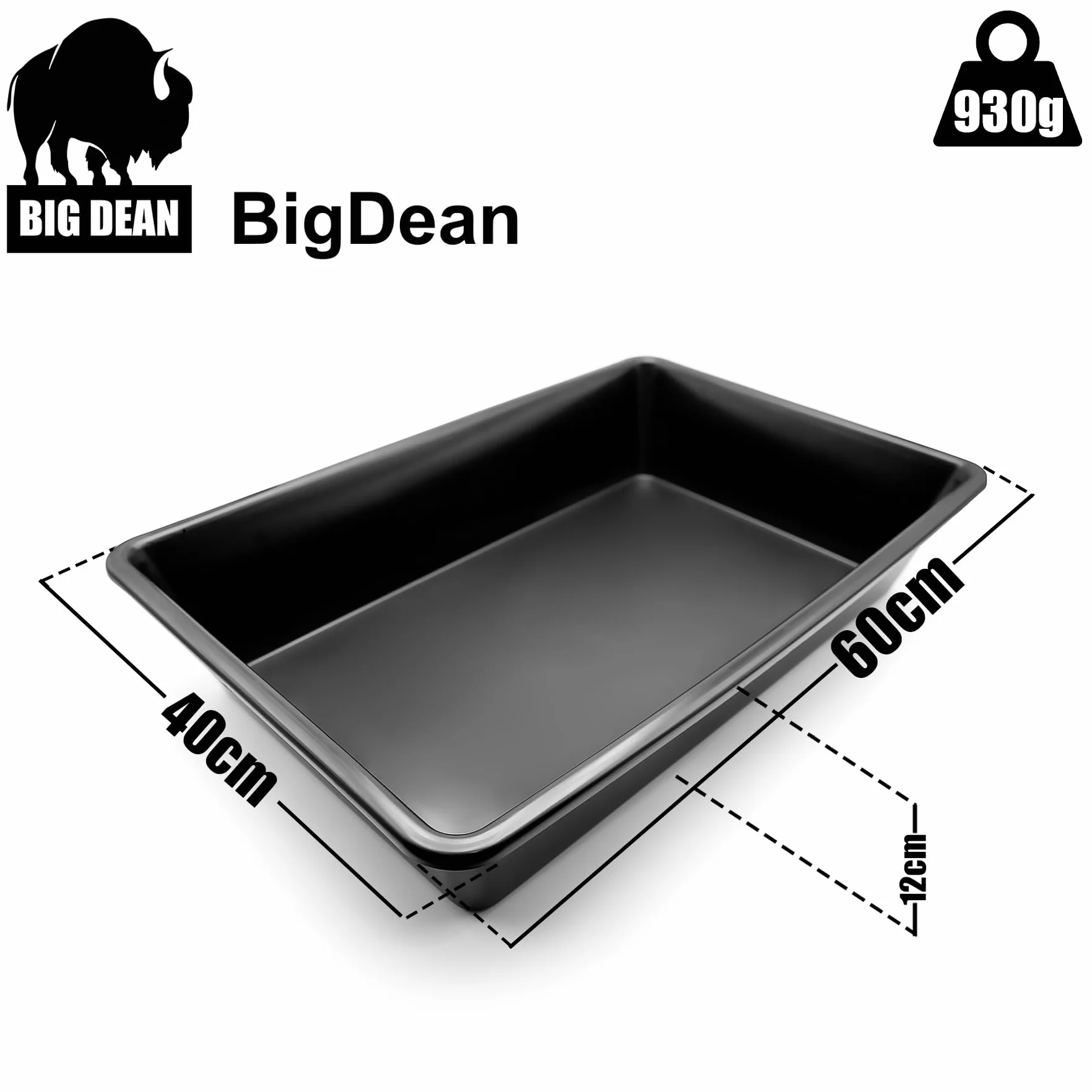 BigDean Bac en plastique 60 x 40 x 12 cm bac à déjections bac à plantes bac à mortier