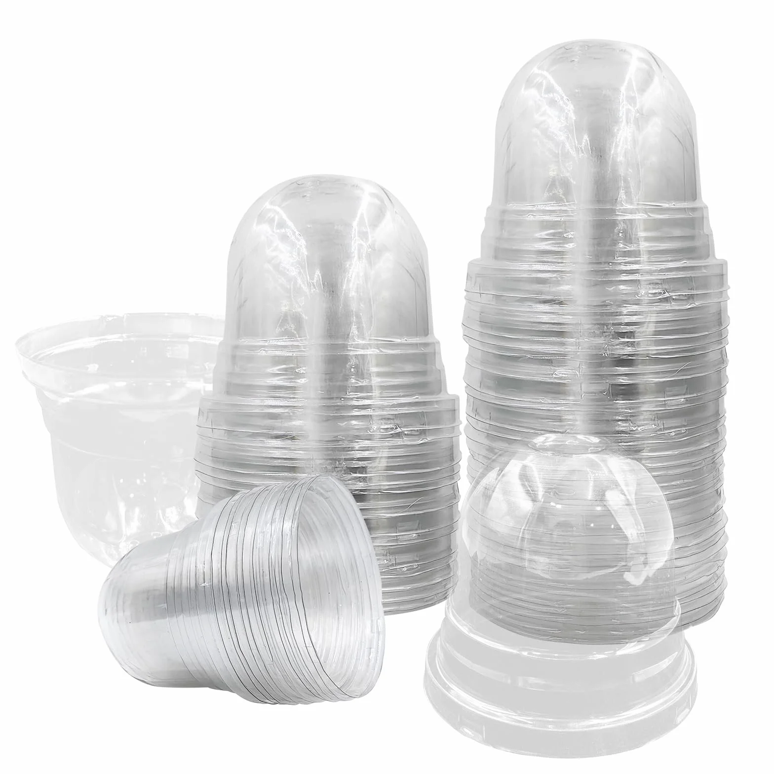 Lot de 50 dômes Transparents pour Pots de Fleurs 10,2 cm Jardinage intérieur extérieur
