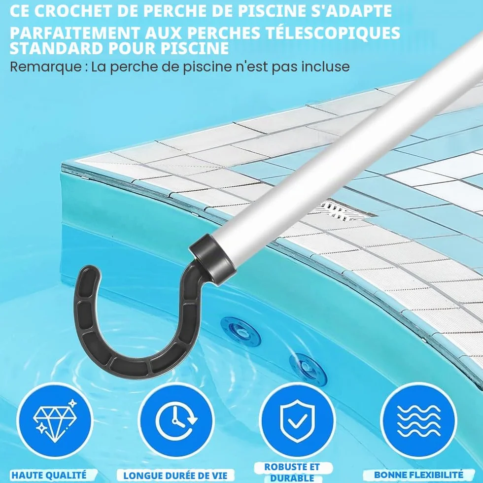 HEYIDAMAI Crochet Robot Piscine Tige Télescopique 185 cm Accessoire Aspirateur