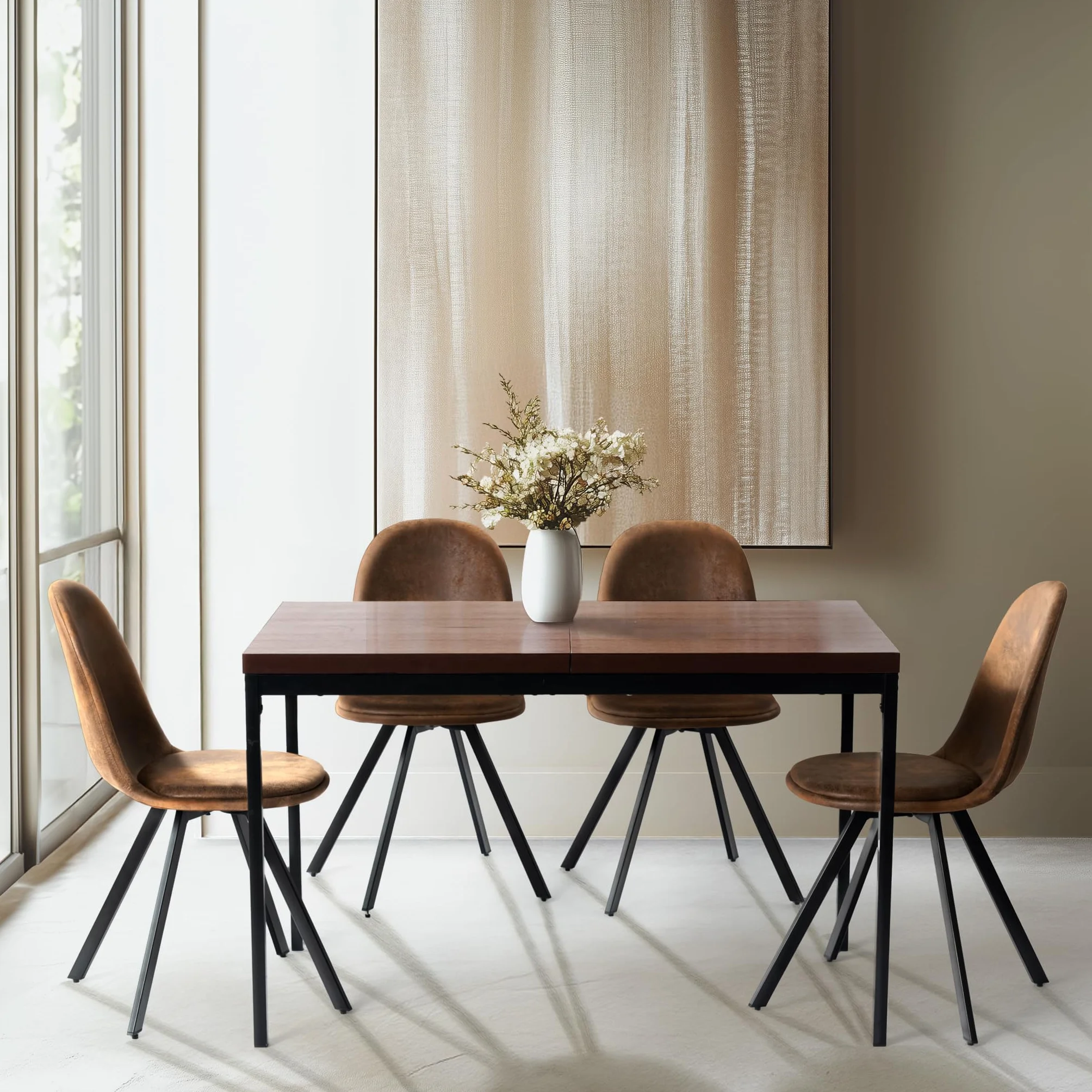 Table de Bar de Jardin en Bois et Métal 120x70x75cm pour 4-6 Personnes