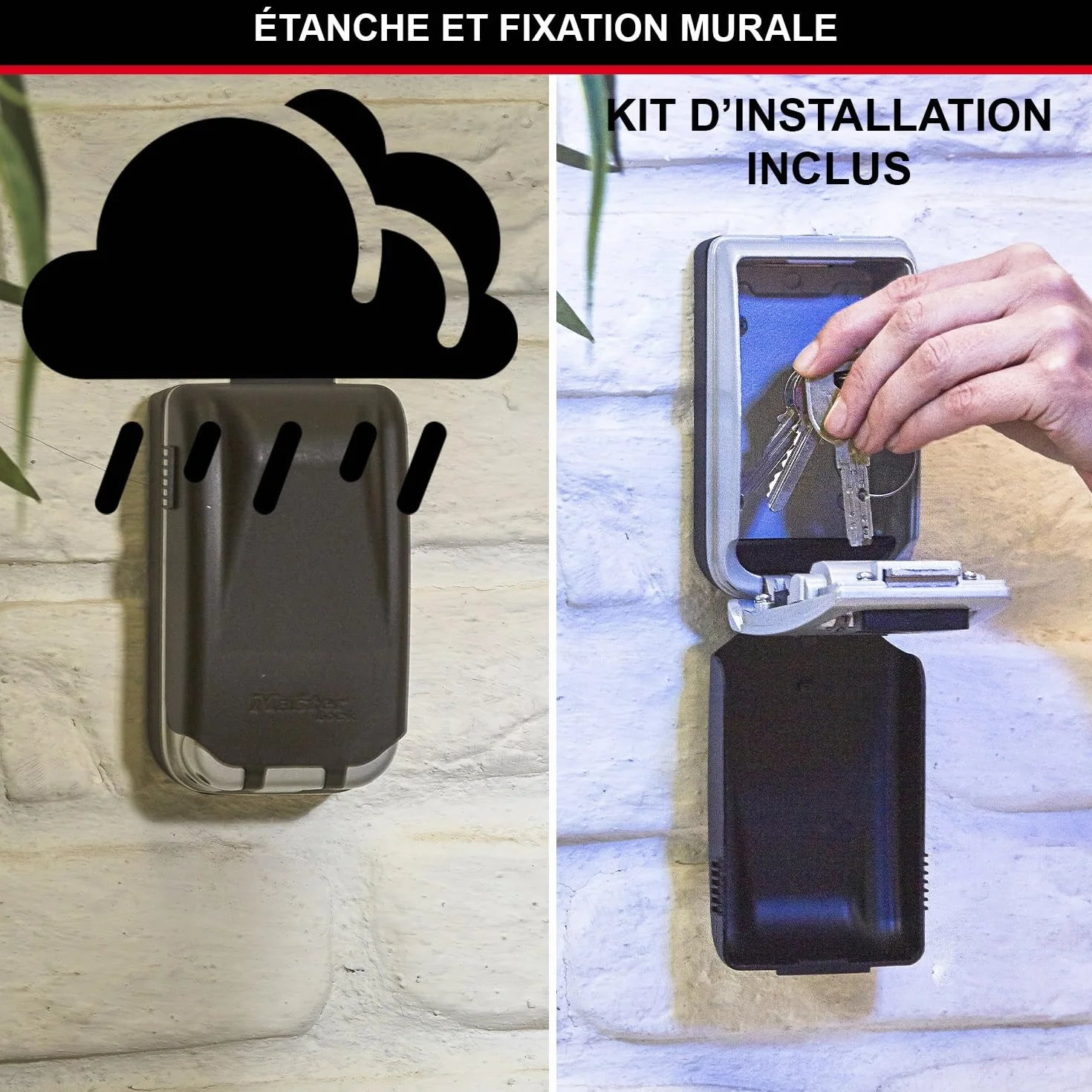 MASTER LOCK Boite à clés sécurisée rétroéclairée Medium Fixation murale