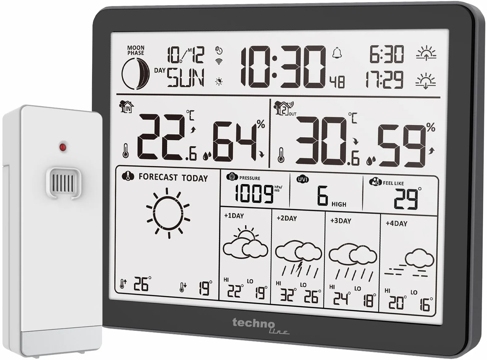 Station météo WD3000 avec émetteur extérieur et application Direct Weather