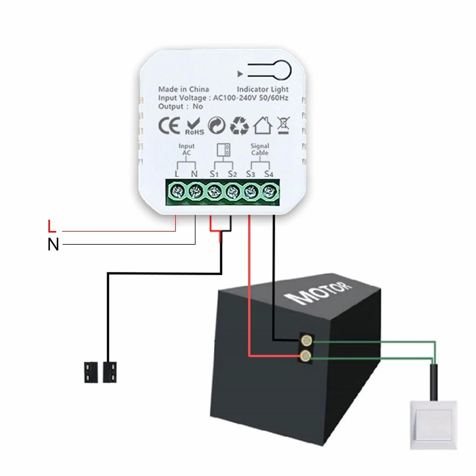 Ouvre-Porte de Garage Connecté WiFi, Ouvre-porte de garage intelligent pour TUYA Smart Garage Door Opener Télécommande Kits Smart Module pour Portail Coulissant